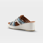 Spring Step Nokiah White Multi Wedge Sandal