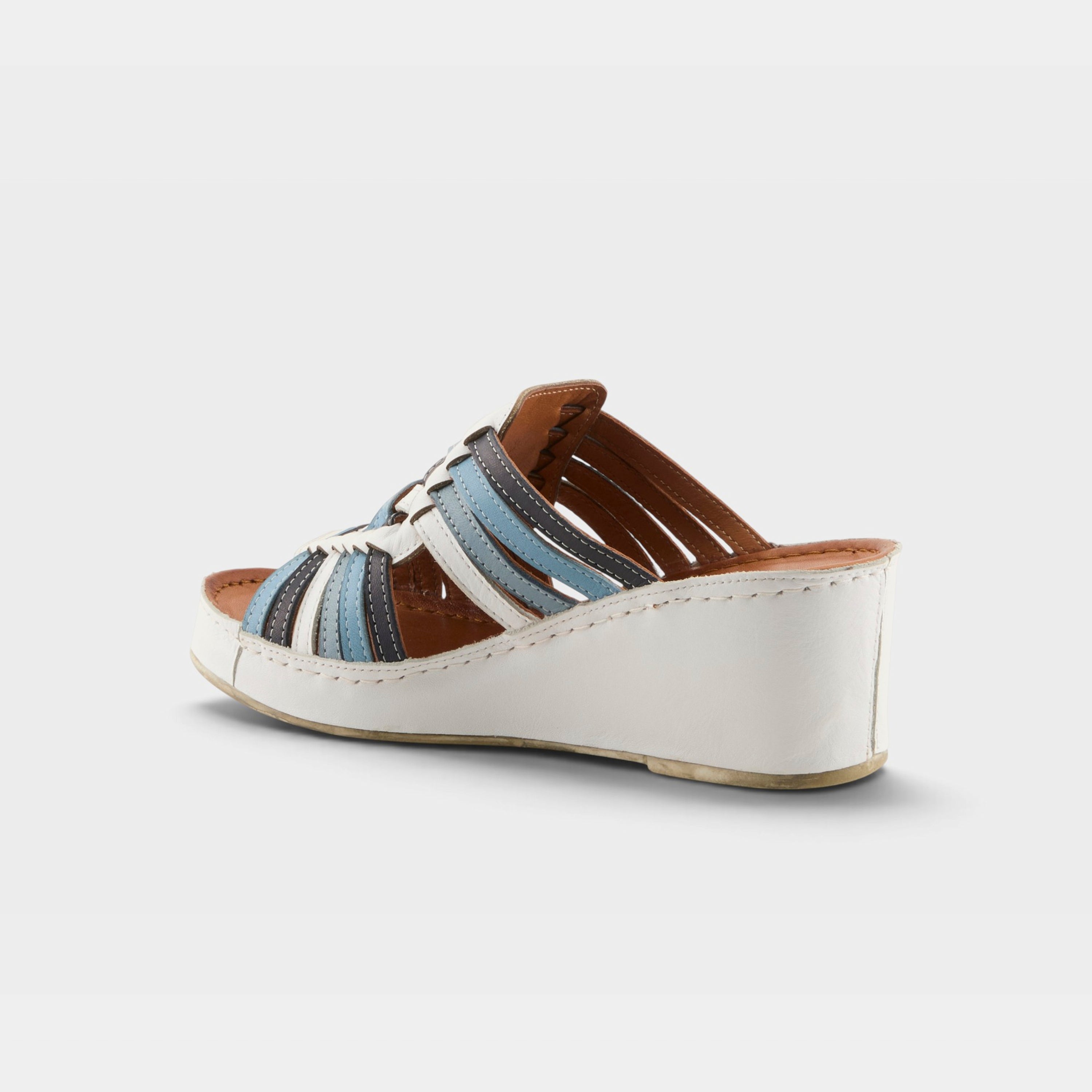 Spring Step Nokiah White Multi Wedge Sandal