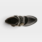 L'Artiste Notched-Nature boots in Black, top view