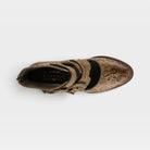 L'Artiste Notched-Nature boots in Olive Green, top view