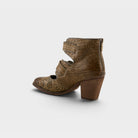 L'Artiste Notched-Nature boots in Olive Green, alternate angle view