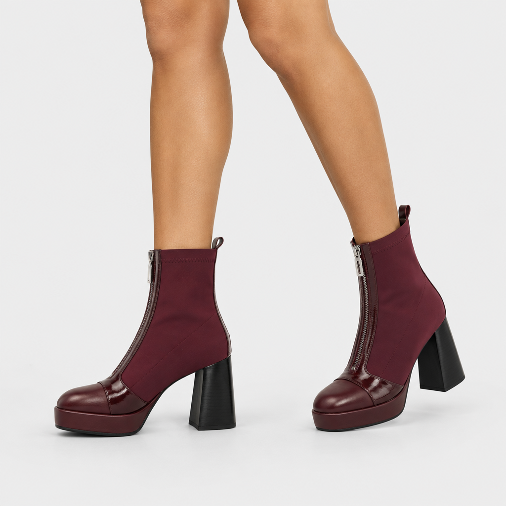 Azura Noticeme Bordeaux Boot - on-foot view