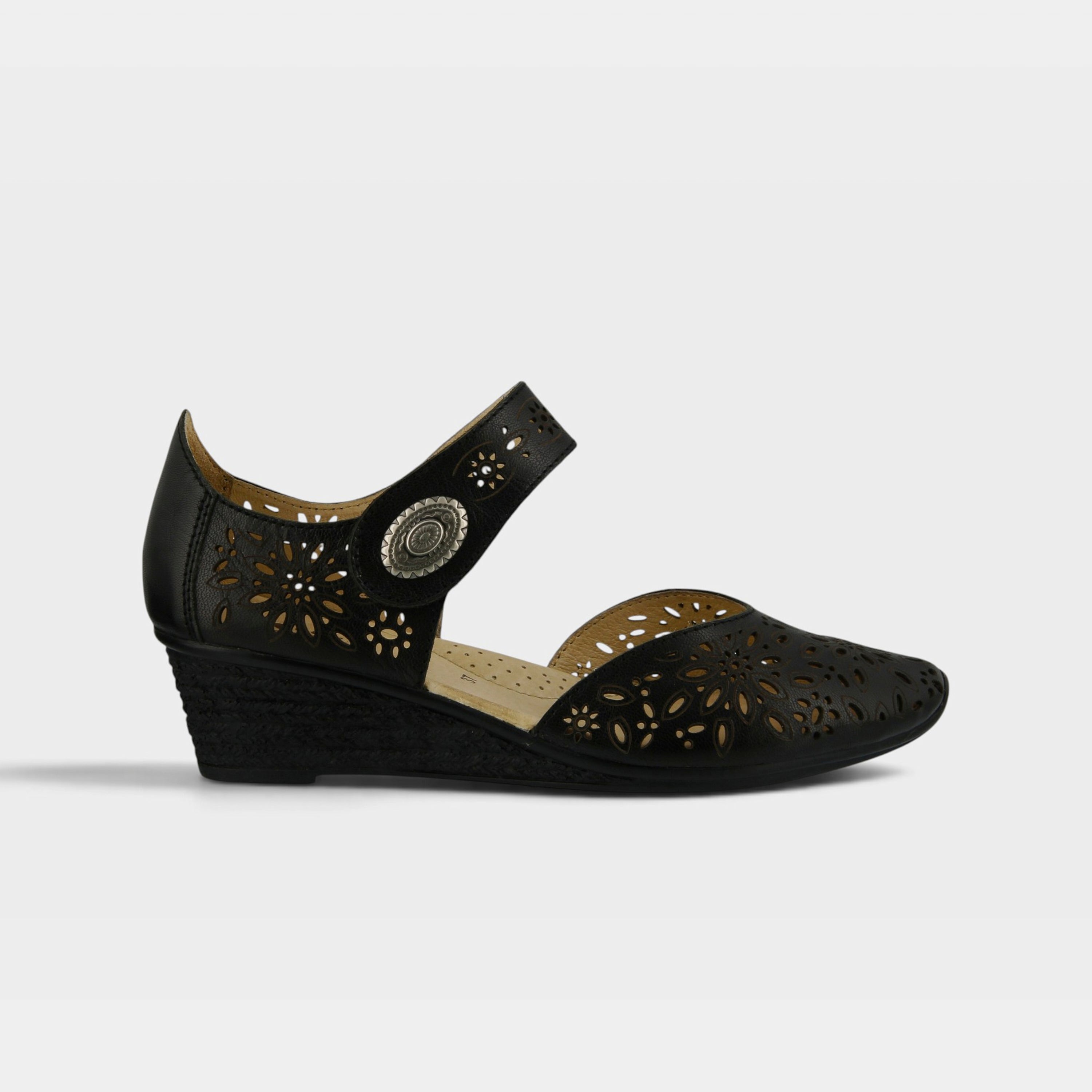 Spring Step Nougat Black Mary Jane Shoe