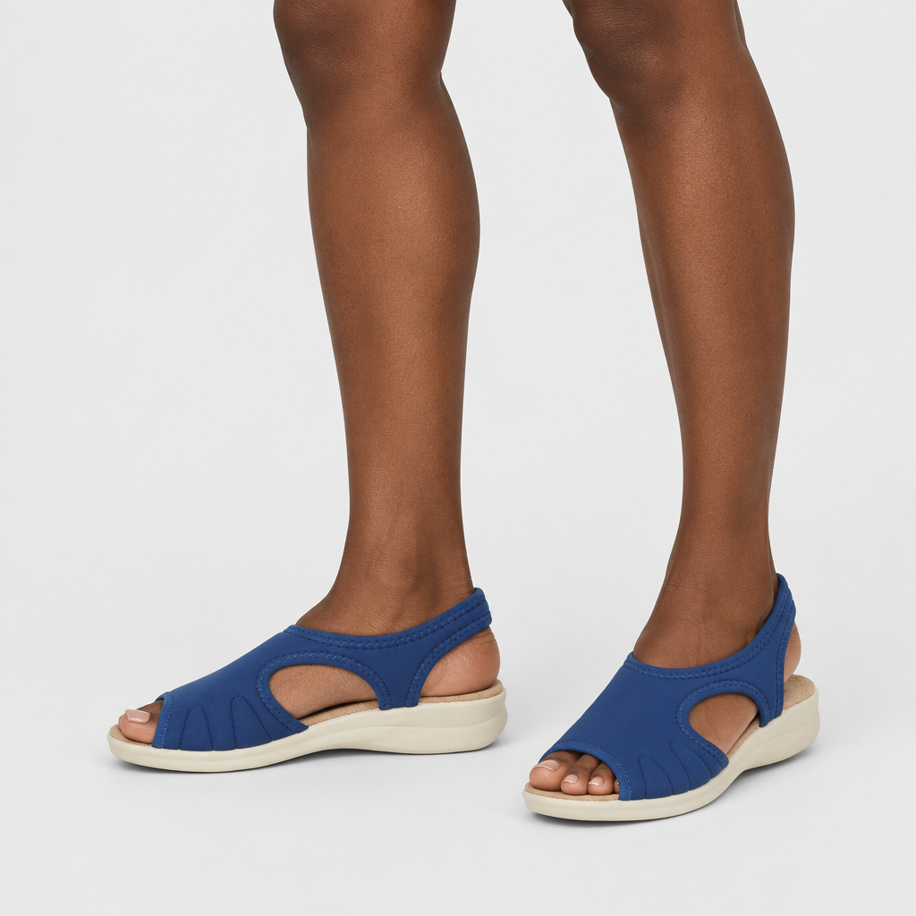 Flexus Nyaman Cobalt Blue Sandal - on-foot view