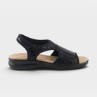 Flexus Nyaman-Crackle Black Sandal
