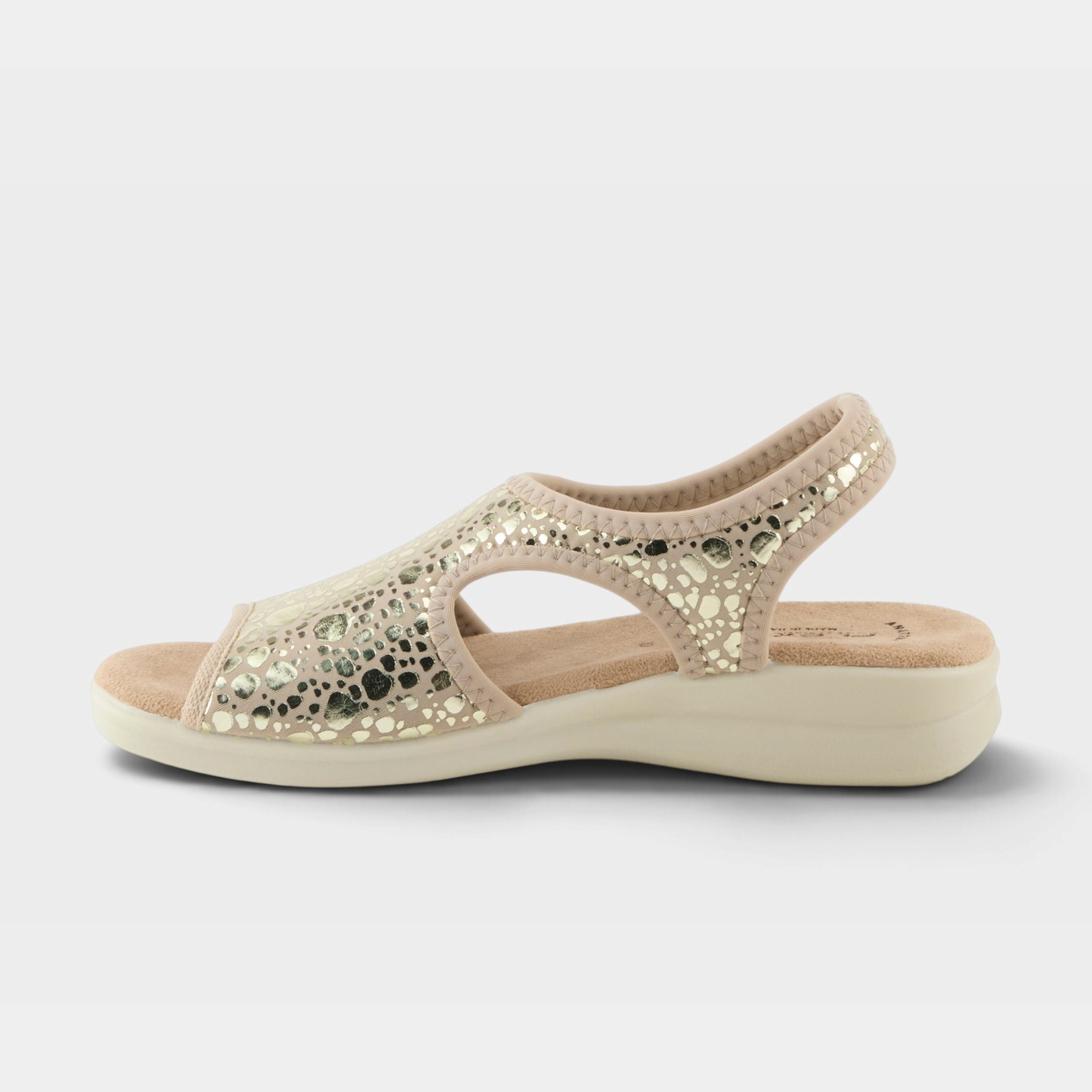 Flexus Nyaman-Crackle Gold Sandal