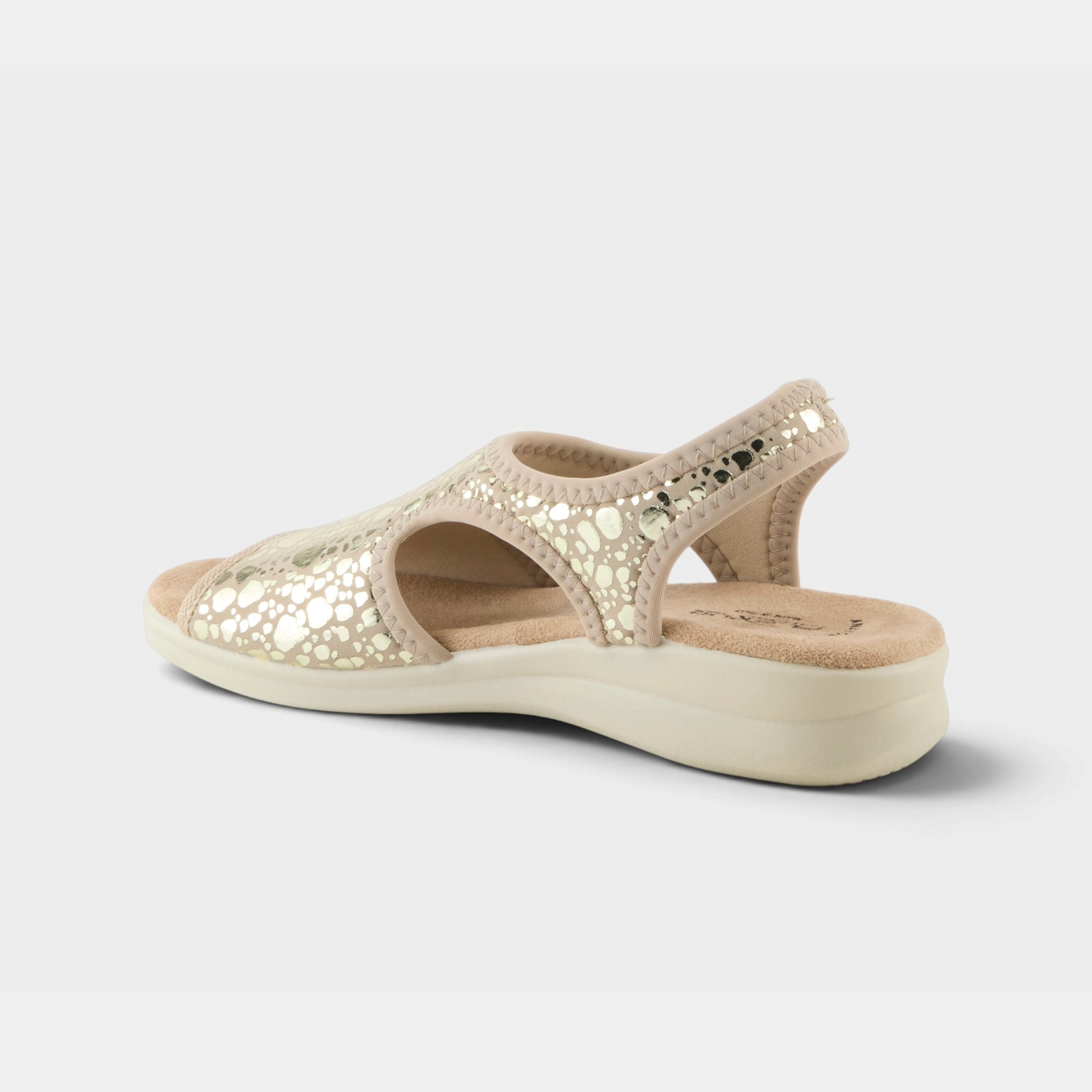 Flexus Nyaman-Crackle Gold Sandal