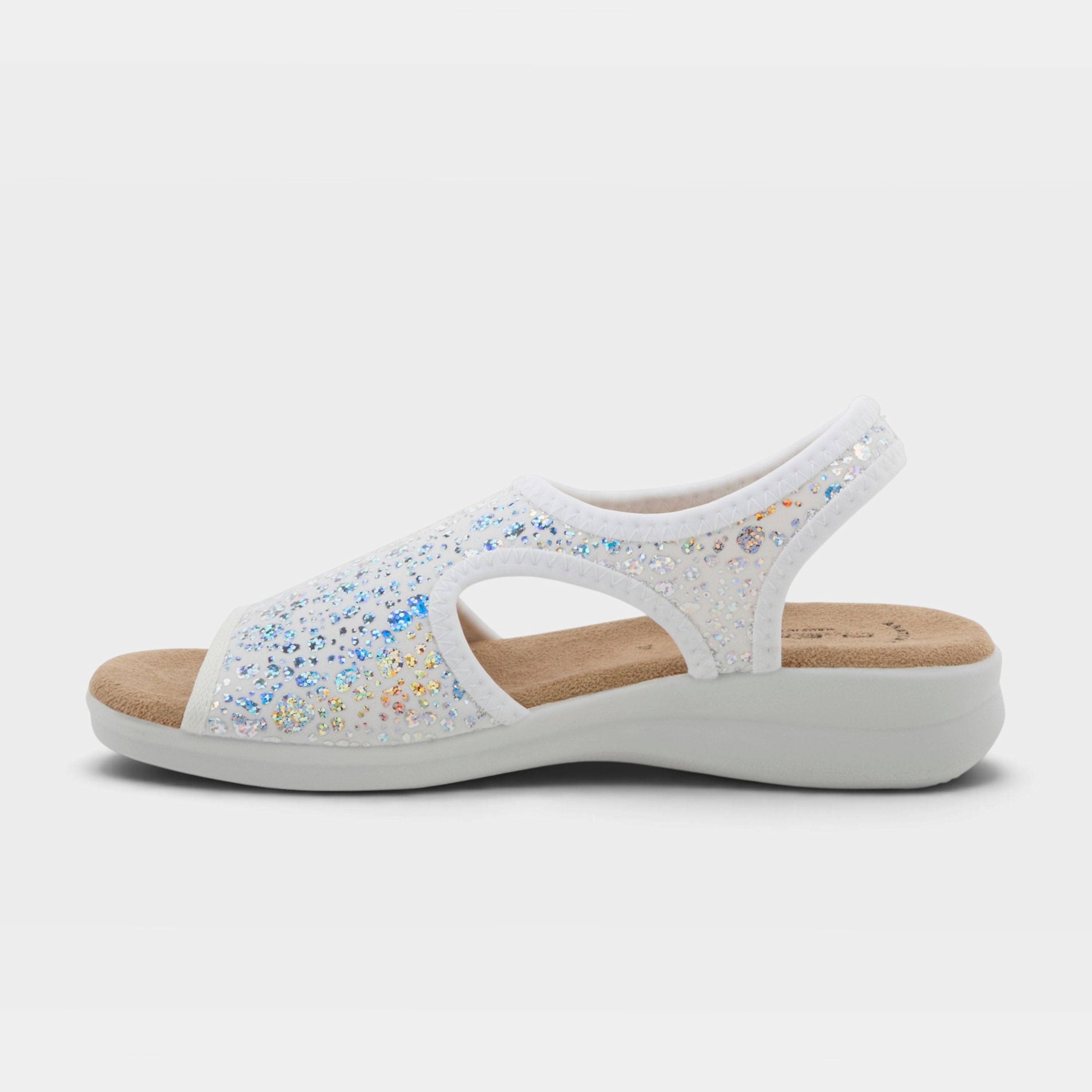 Flexus Nyaman-Crackle Silver Sandal