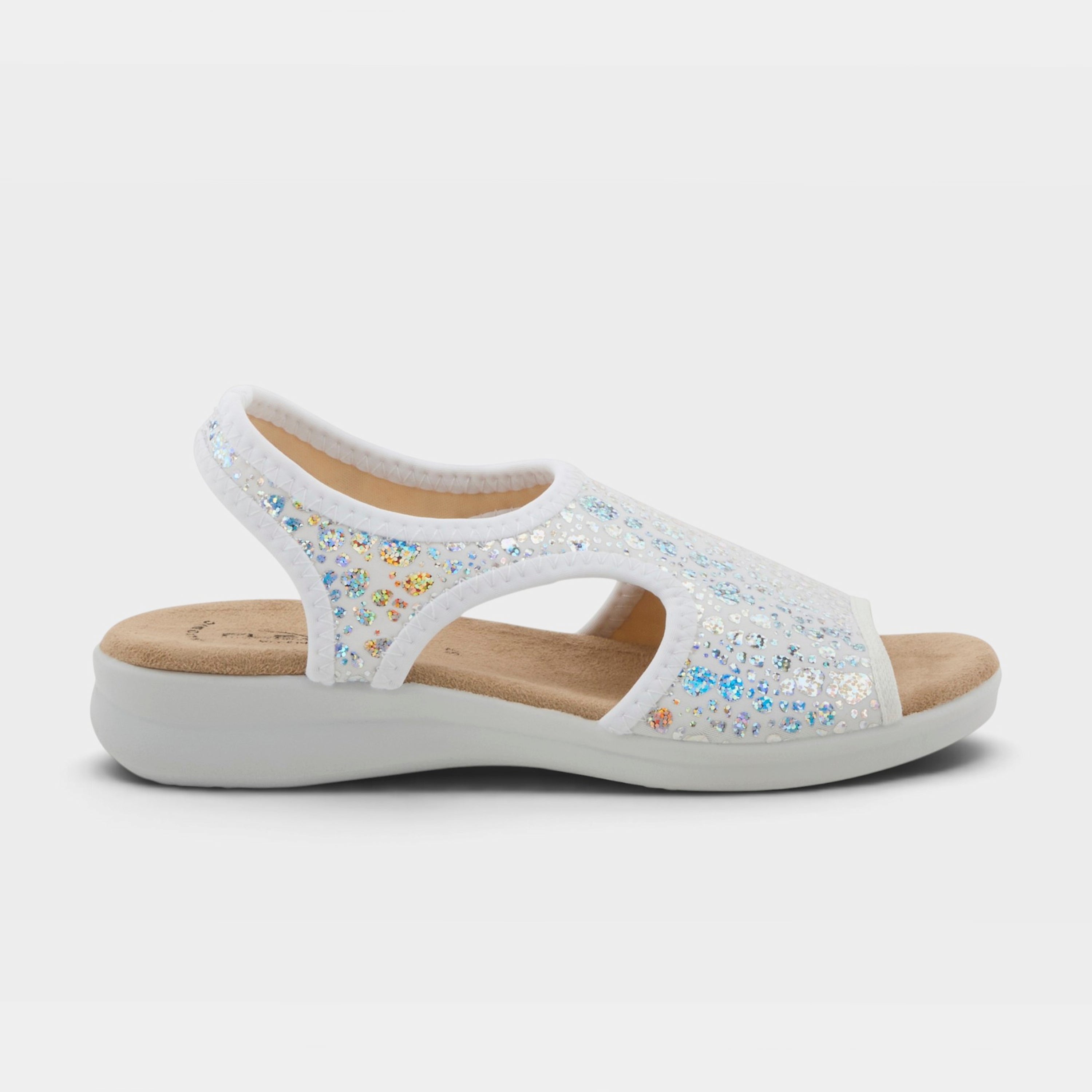 Flexus Nyaman-Crackle Silver Sandal