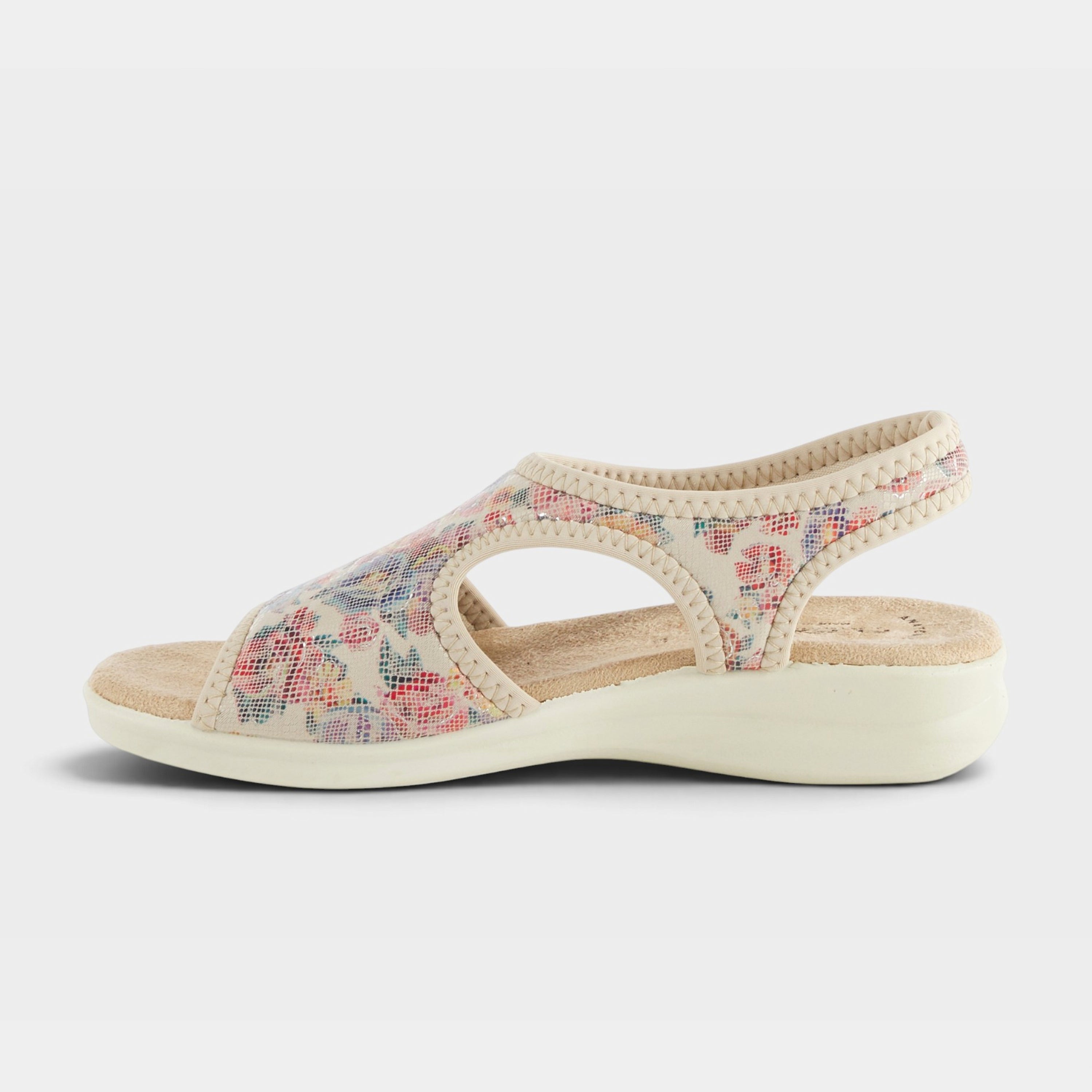 Flexus Nyaman-Floral Beige Multi Sandal