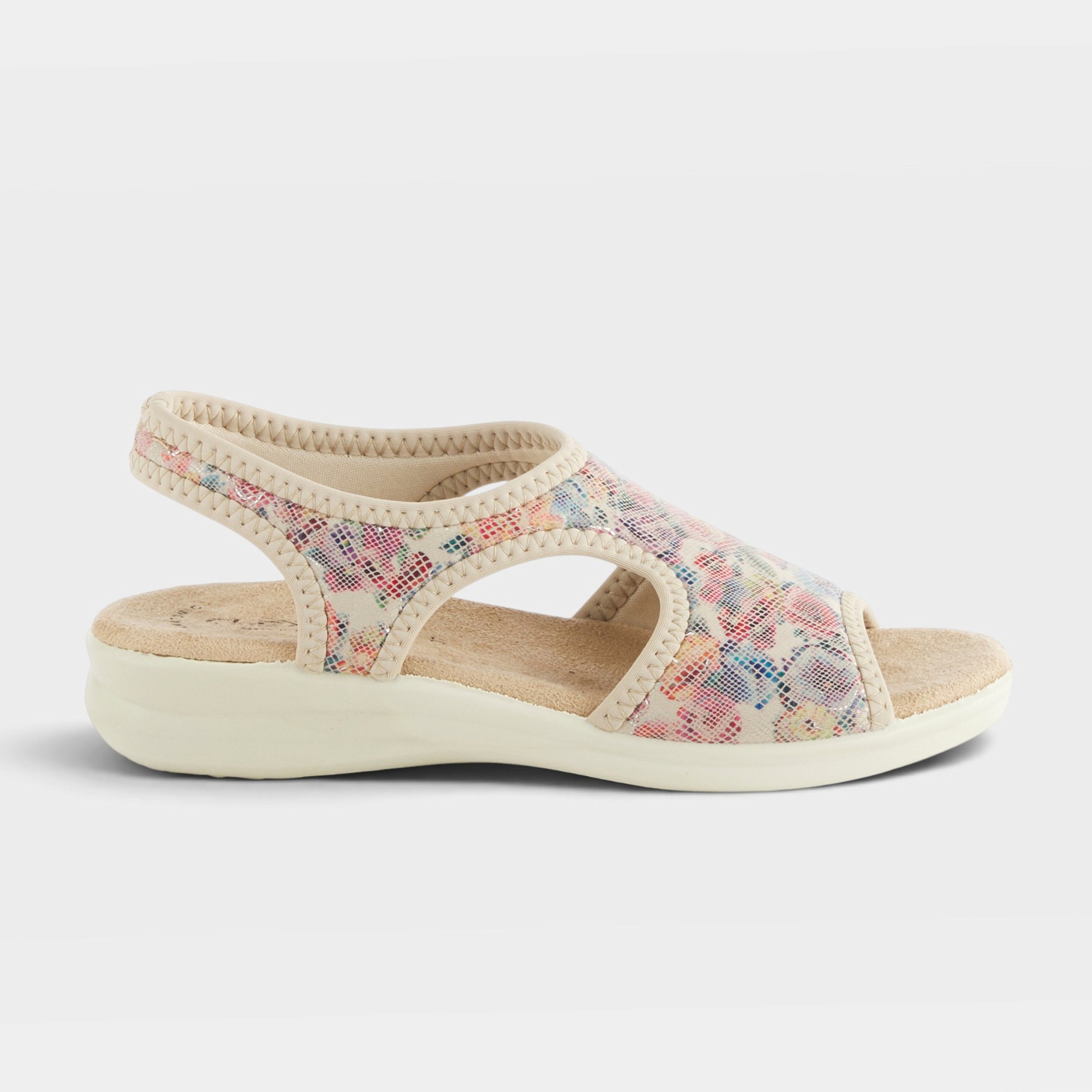 Flexus Nyaman-Floral Beige Multi Sandal