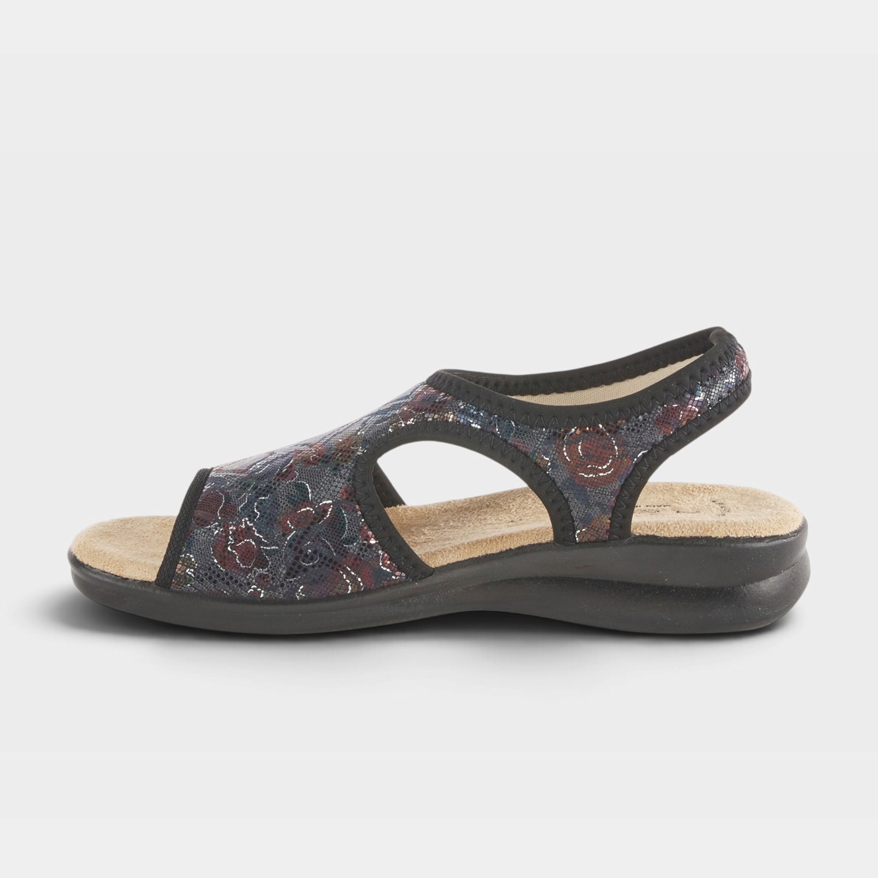 Flexus Nyaman-Floral Black Multi Sandal