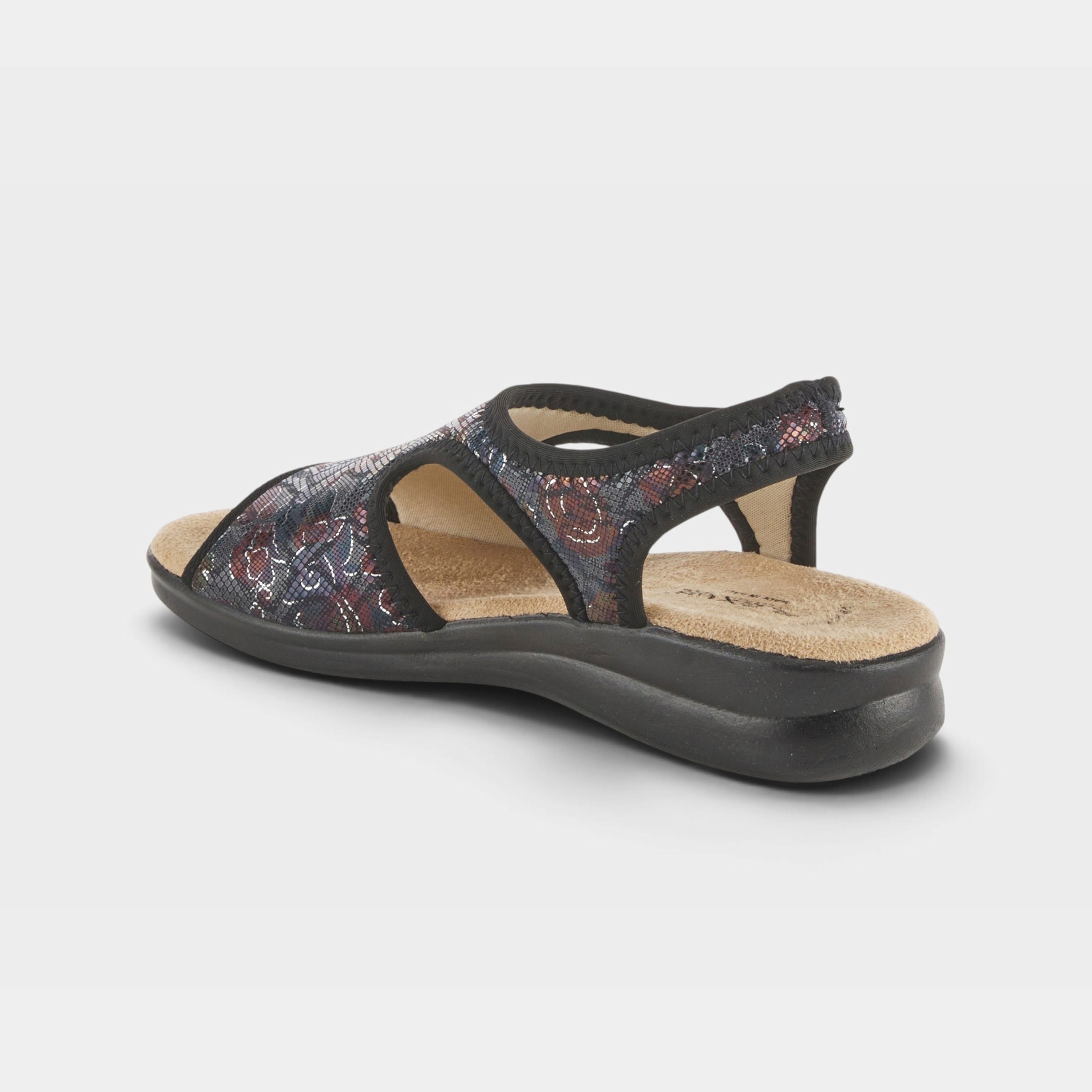 Flexus Nyaman-Floral Black Multi Sandal
