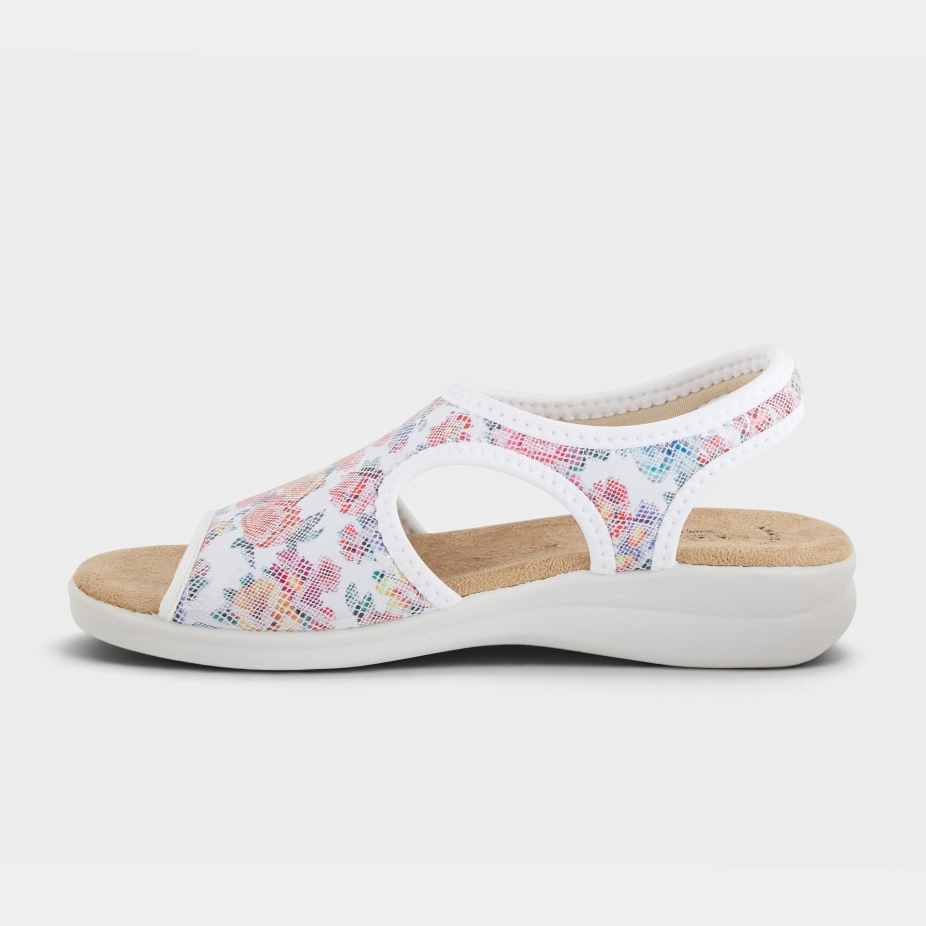 Flexus Nyaman-Floral White Multi Sandal