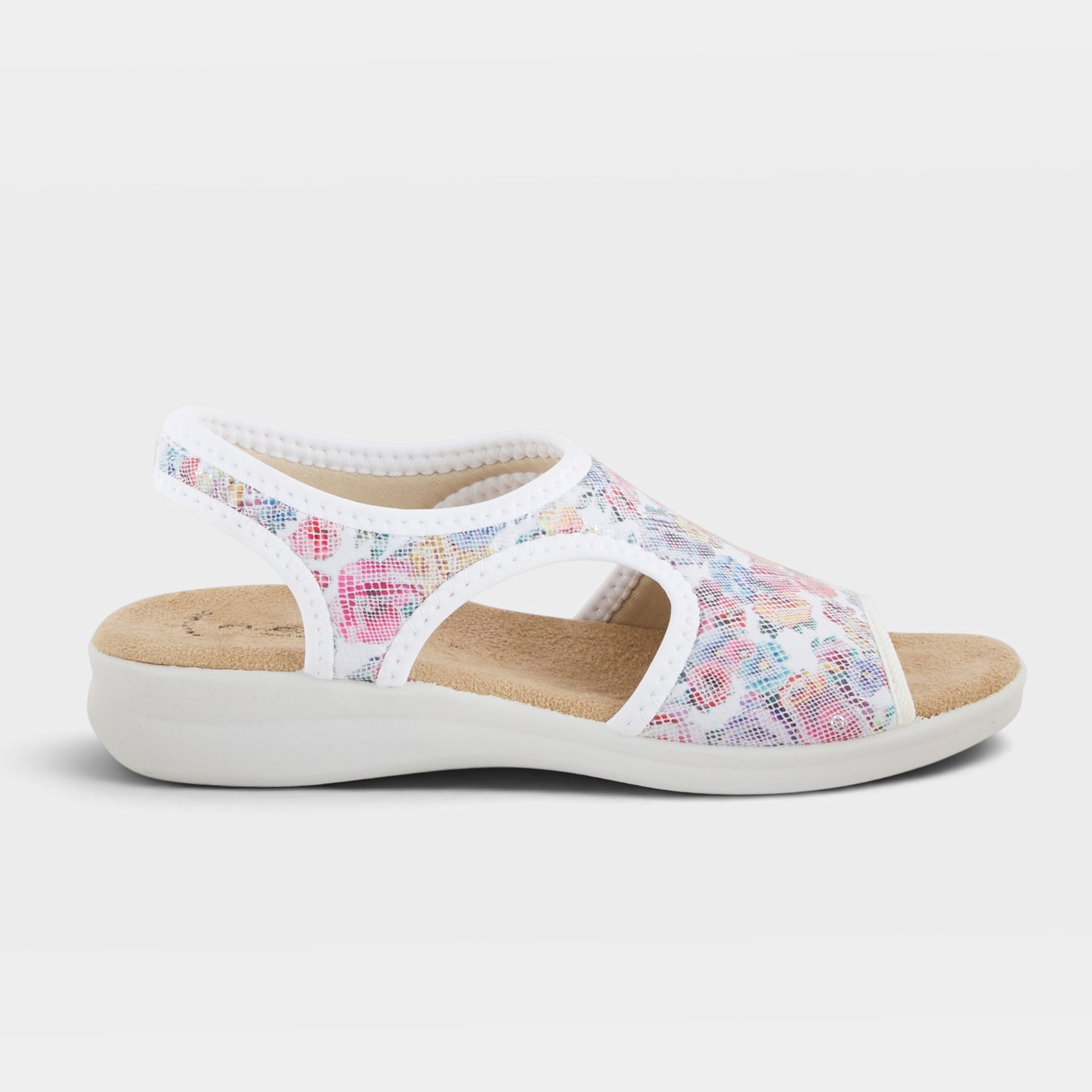 Flexus Nyaman-Floral White Multi Sandal