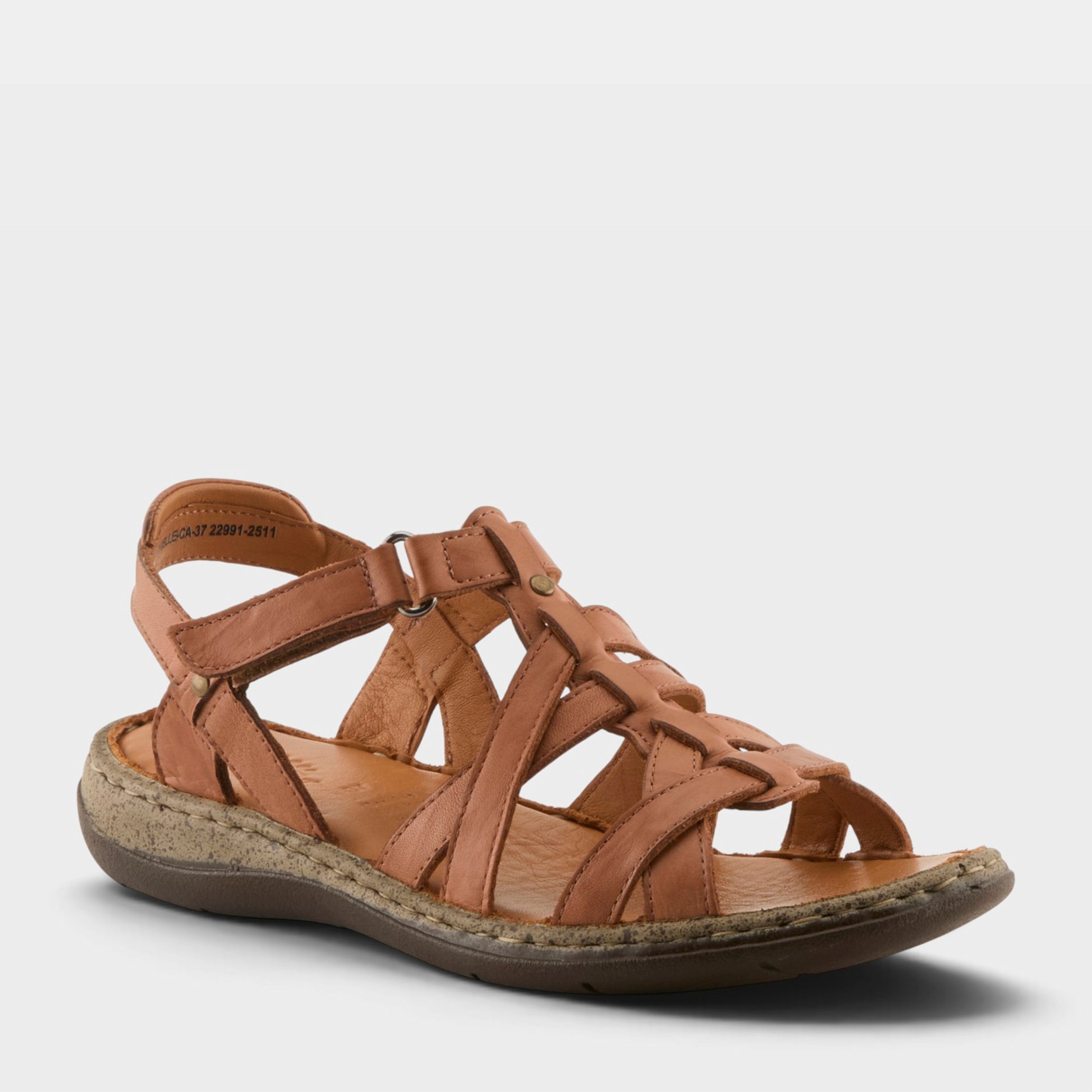 SOFTHYPHEN×SAKIAS 5STITCHES SANDALS Stylish Saphique Wedge leather Sandals from Spring Step Shoes