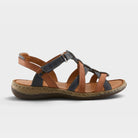 Spring Step Nyxelle Navy Multi Flat Sandal