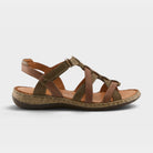 Spring Step Nyxelle Olive Multi Flat Sandal