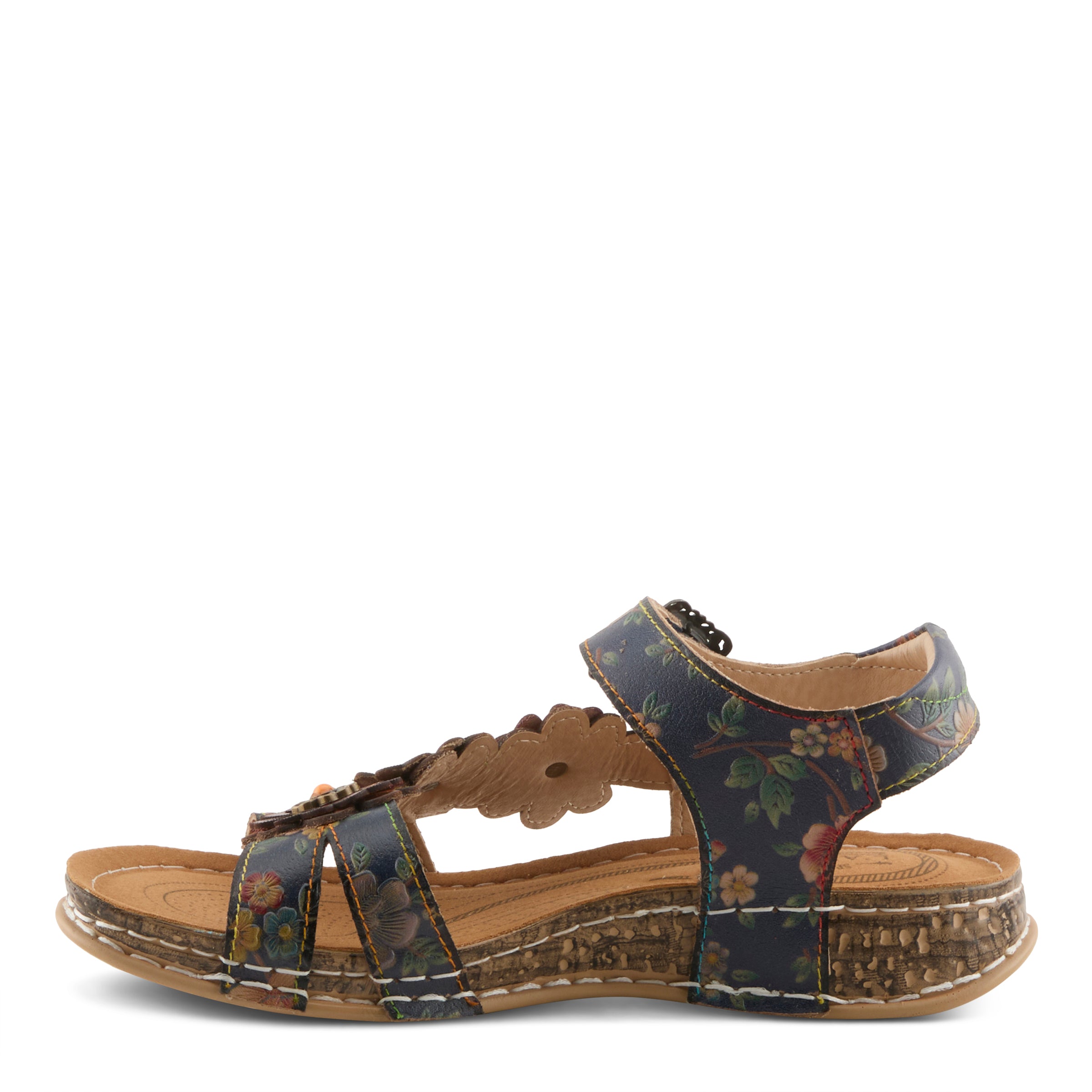 Stylish L'ARTISTE Offcenter Floral Sandals - Spring Step Shoes