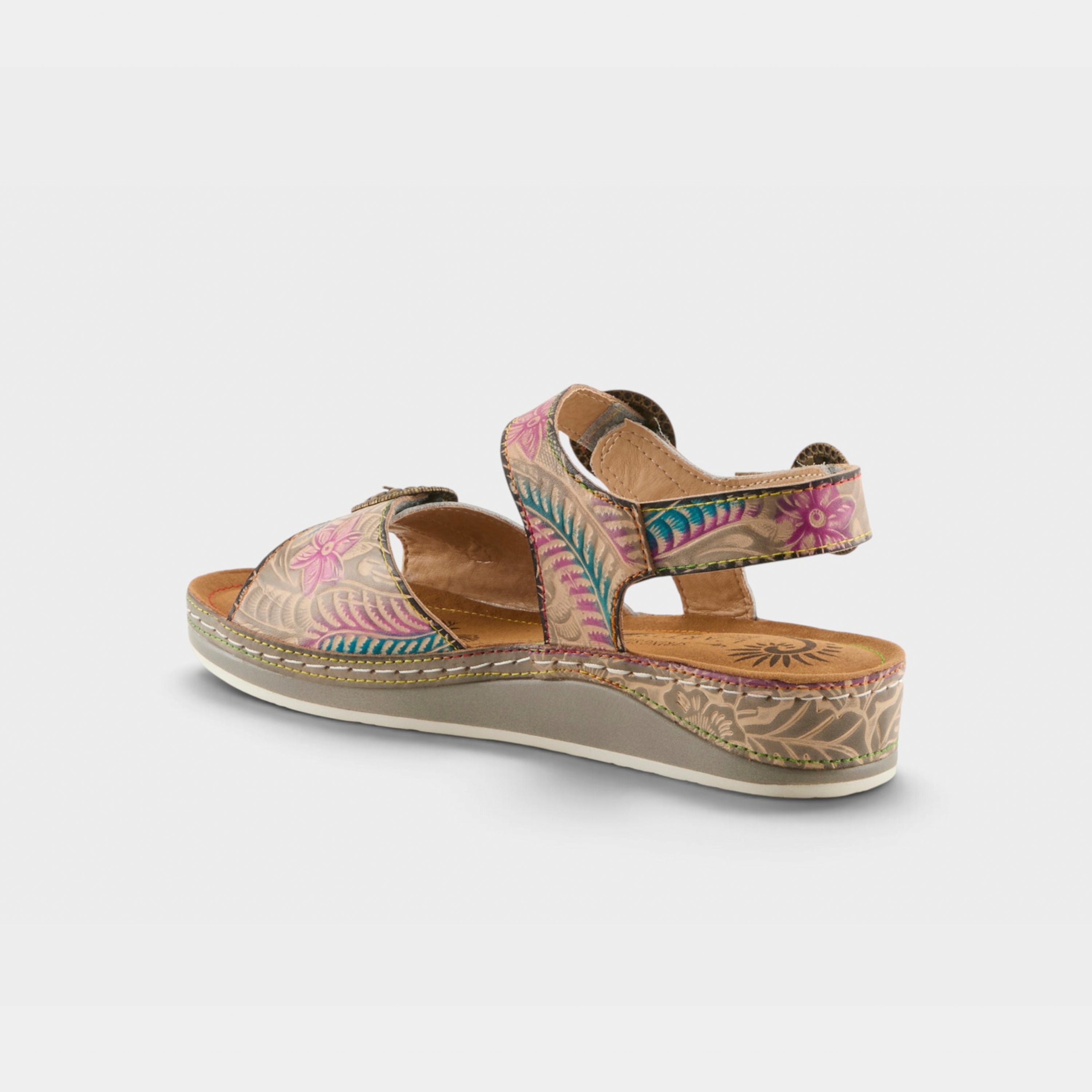 L'Artiste Offtrak sandals in Grey Multi, alternate angle view