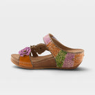 L'Artiste Ohsosweet sandals in Mango Multi, side view