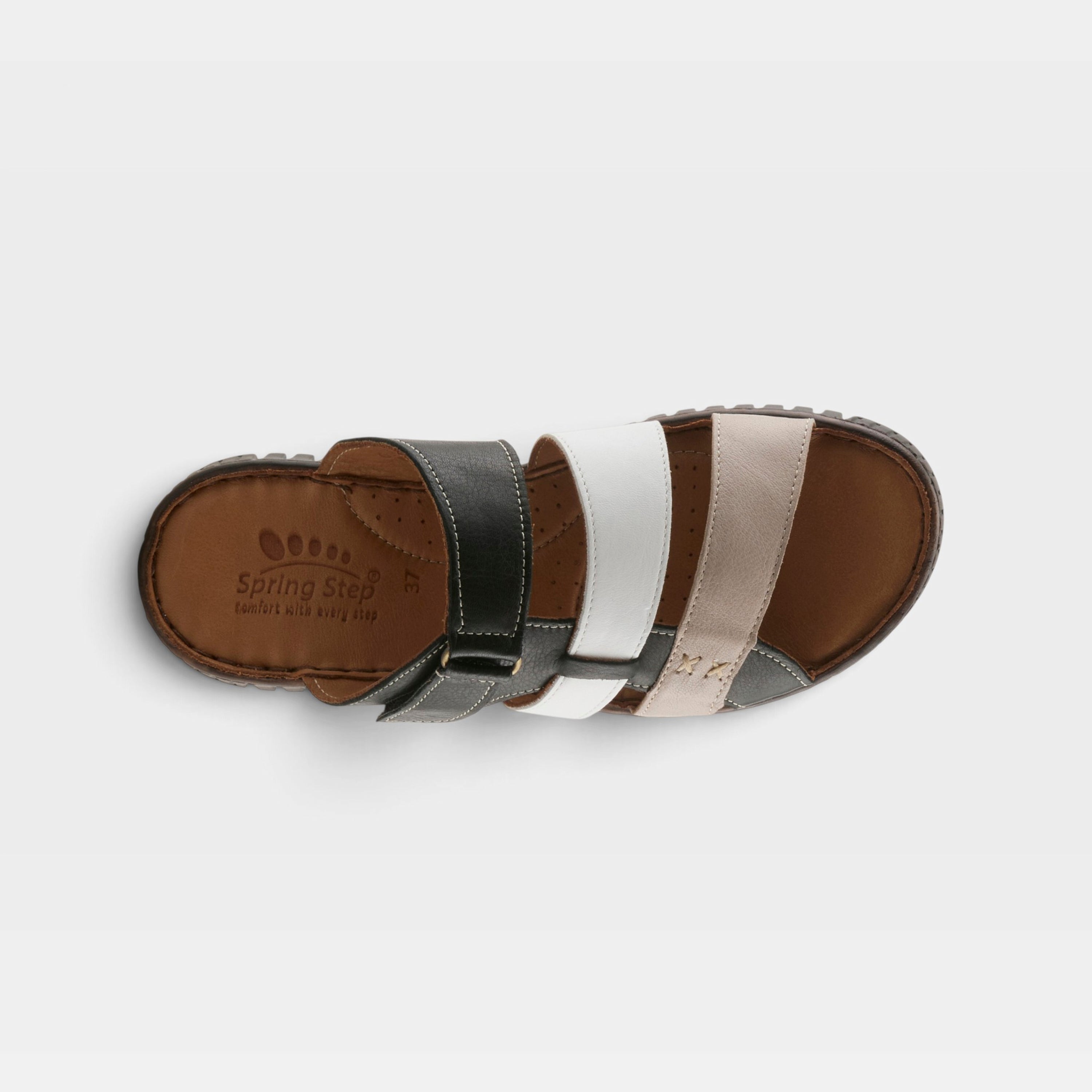 Spring Step Olly Black Multi Slide Sandal