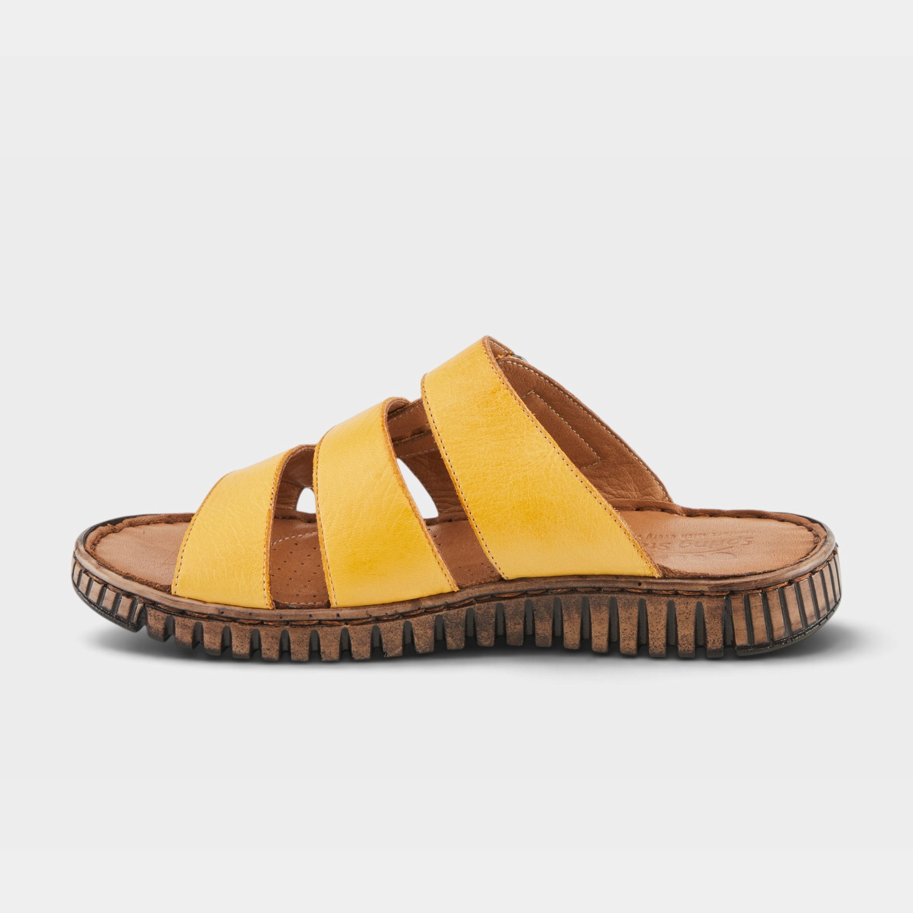 Spring Step Olly Mustard Slide Sandal