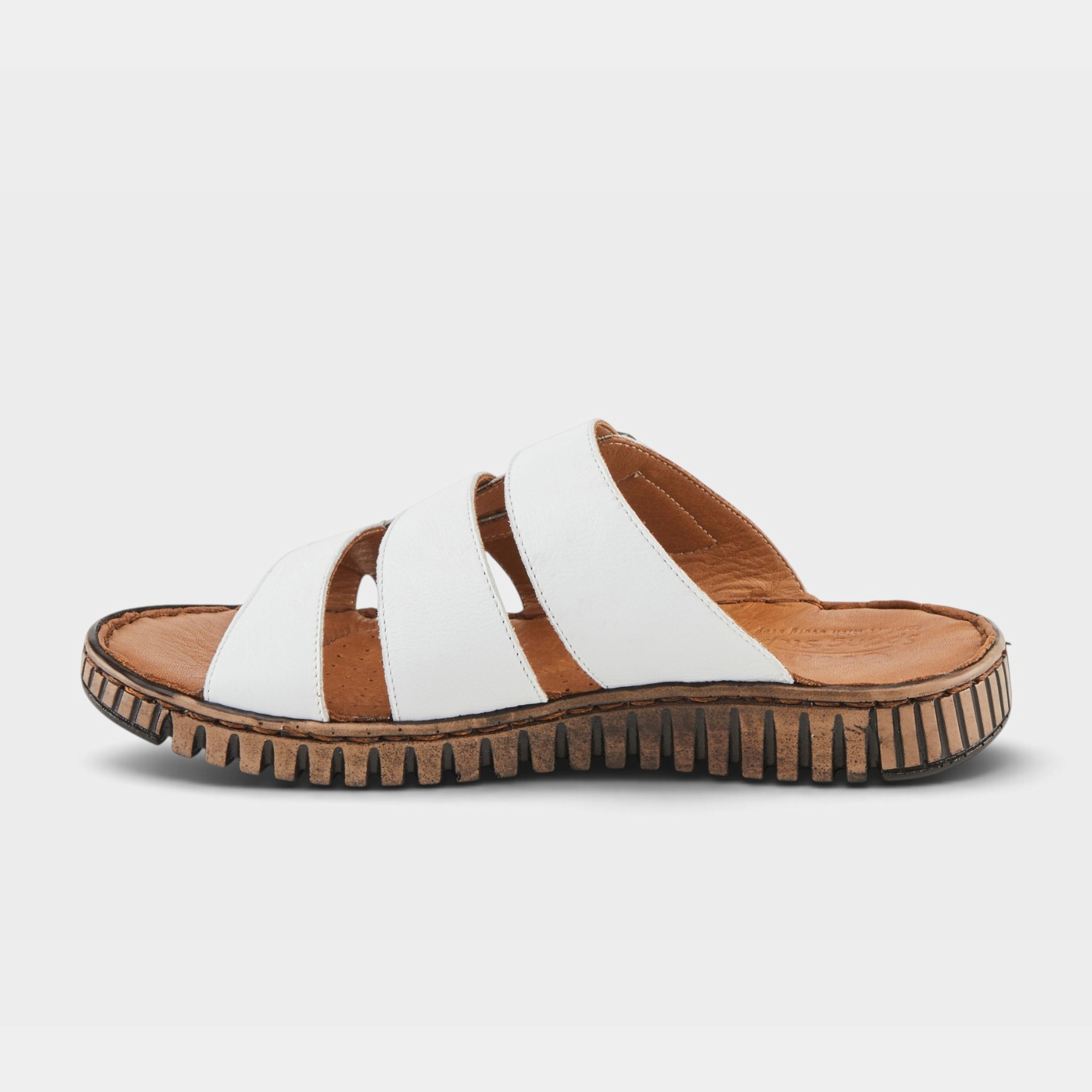 Spring Step Olly White Slide Sandal
