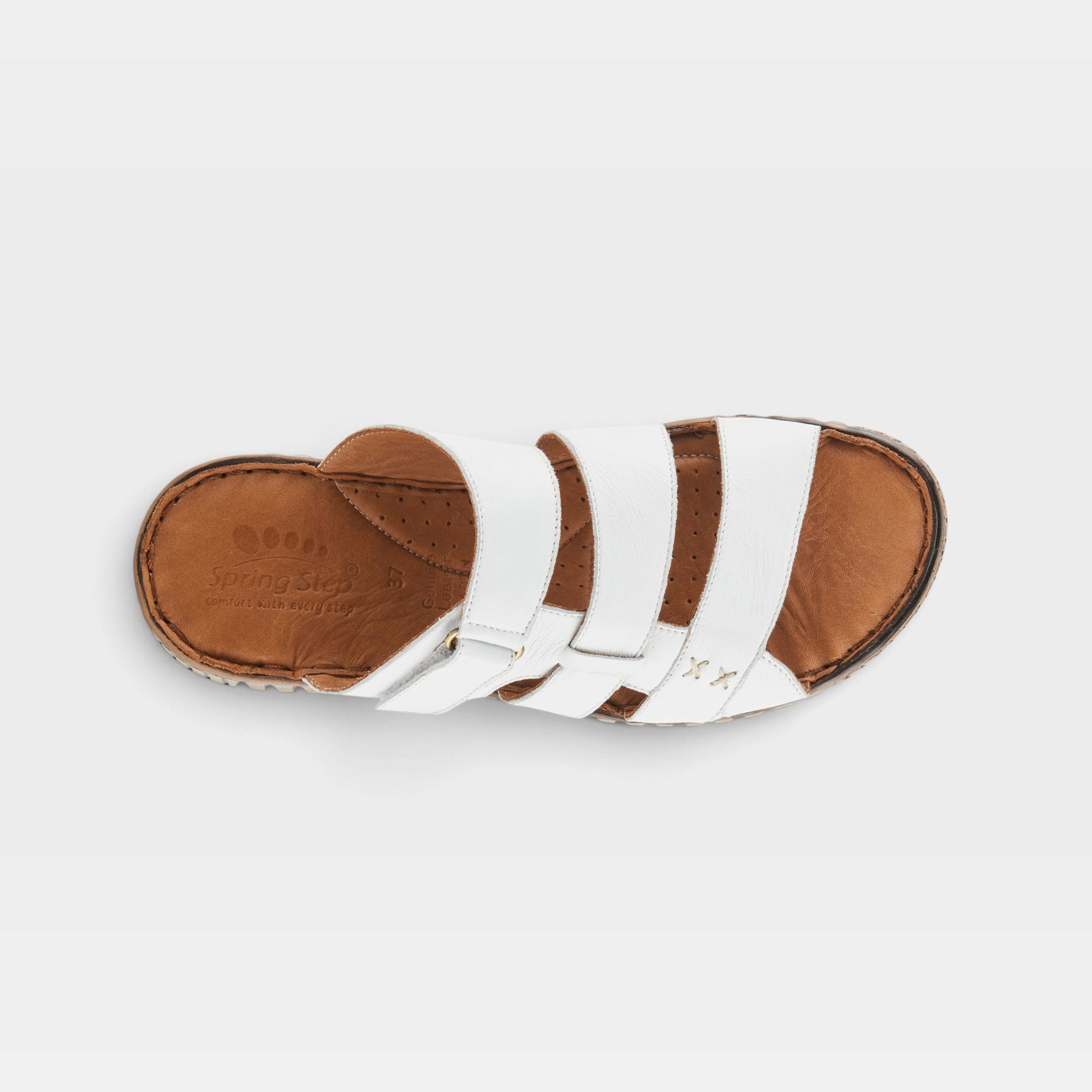 Spring Step Olly White Slide Sandal
