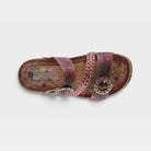 L'Artiste Ontheroad sandals in Dark Red Multi, top view