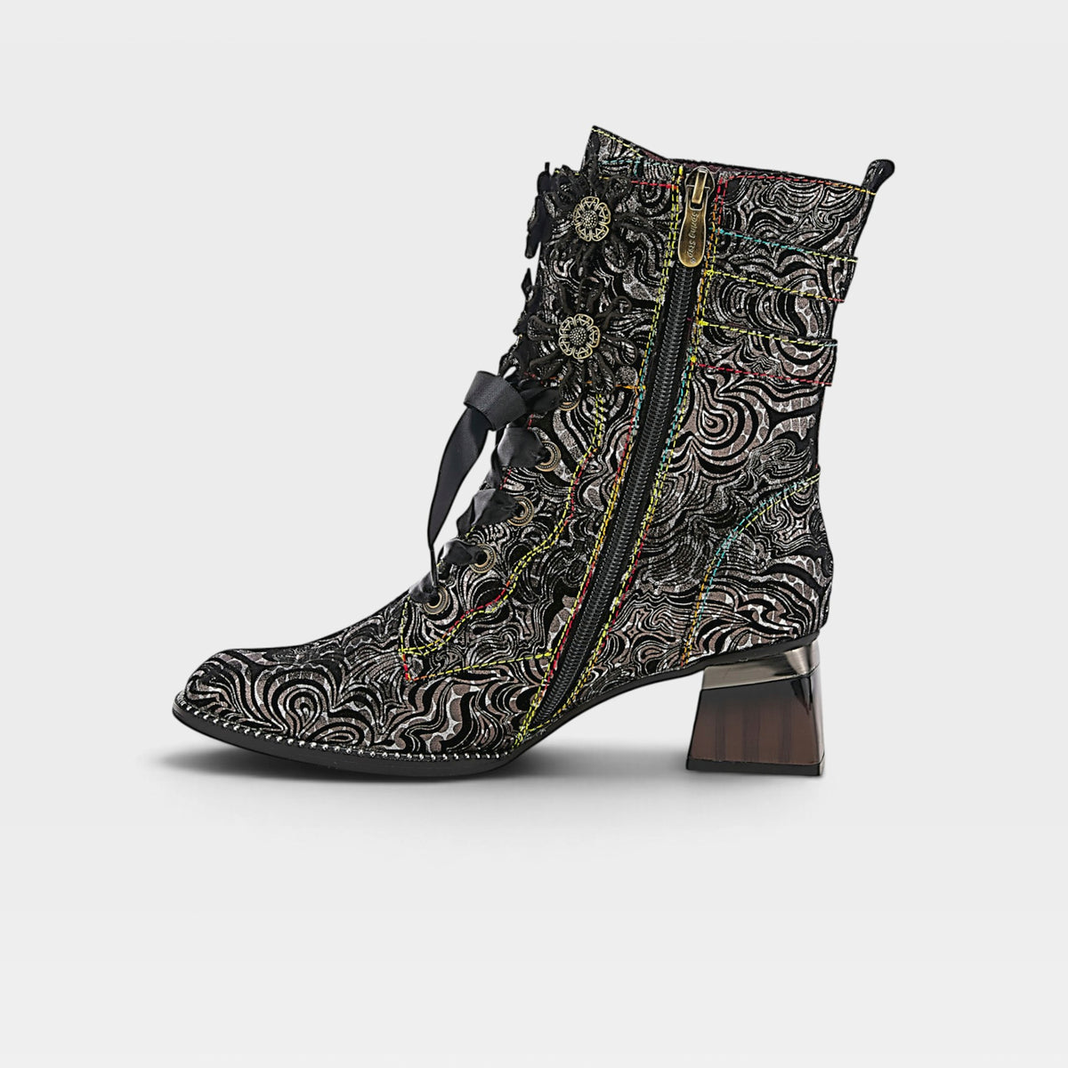 L'Artiste Originala boots in Black, side view