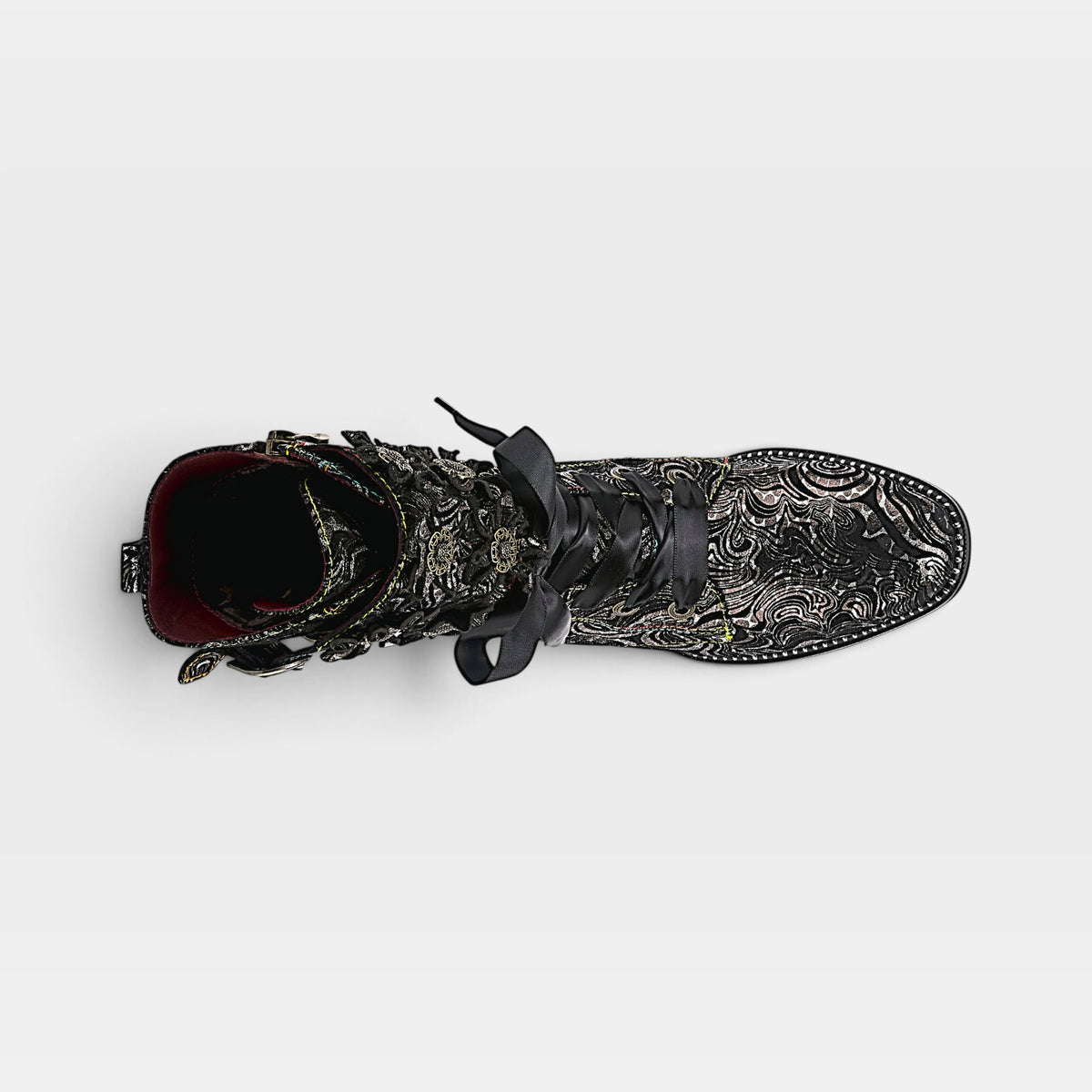 L'Artiste Originala boots in Black, top view