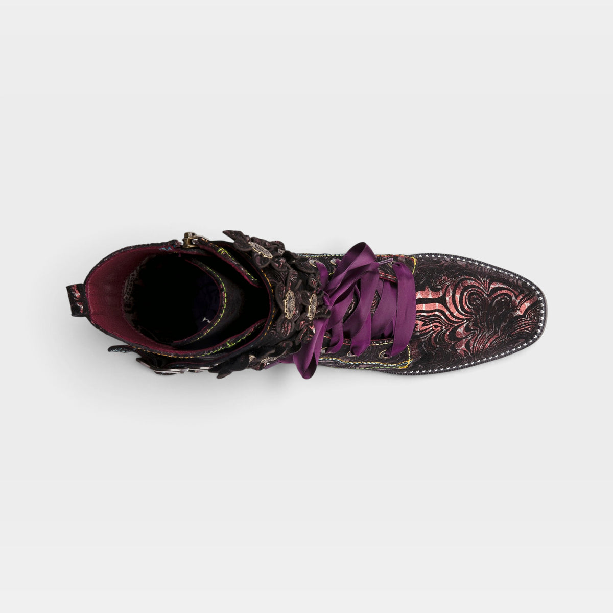 L'Artiste Originala boots in Purple, top view