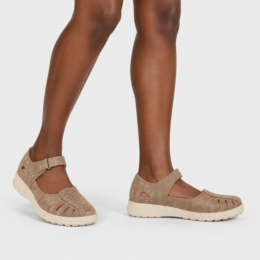 Flexus Otero Taupe Shoe - on-foot view
