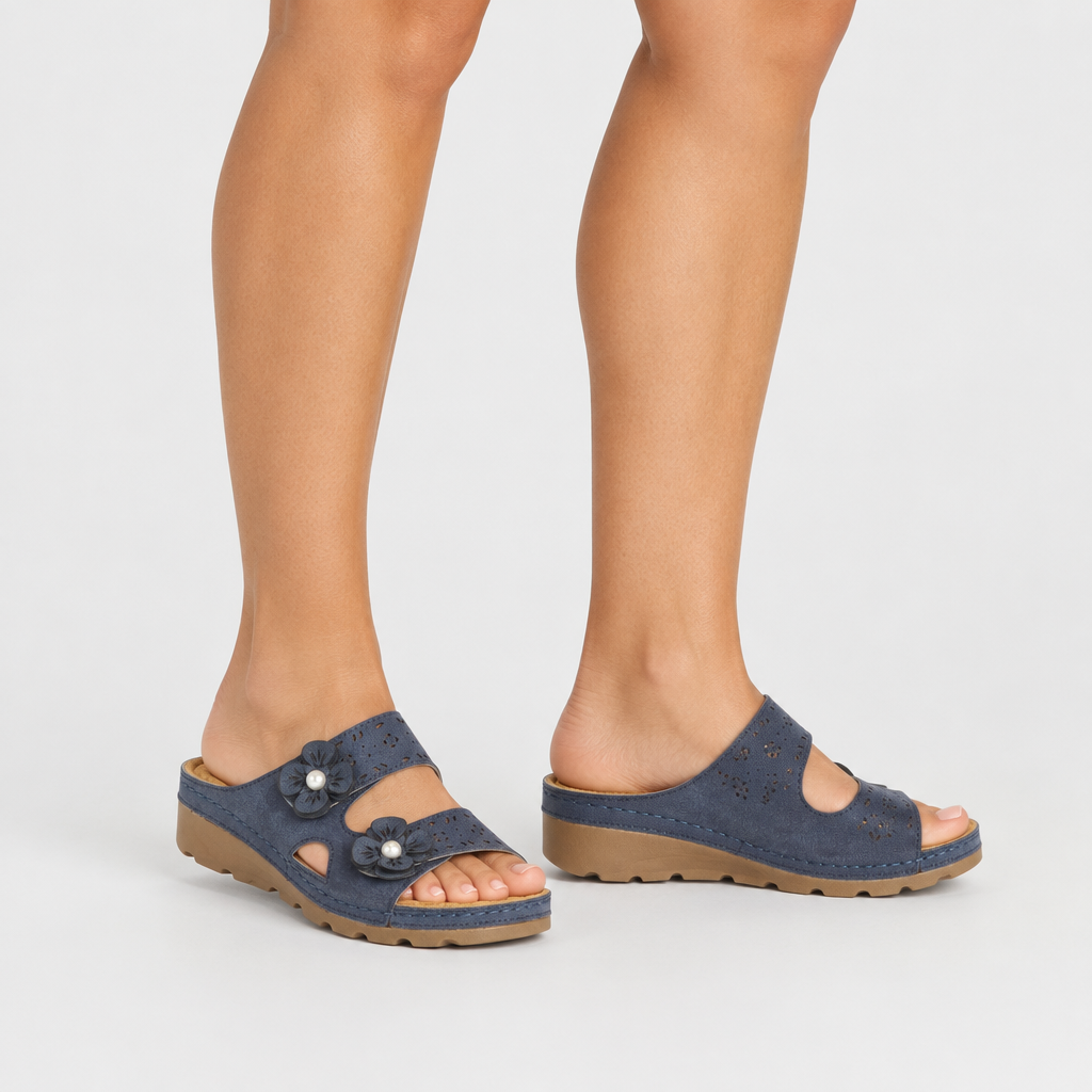Flexus Pamola Navy Sandal - on-foot view