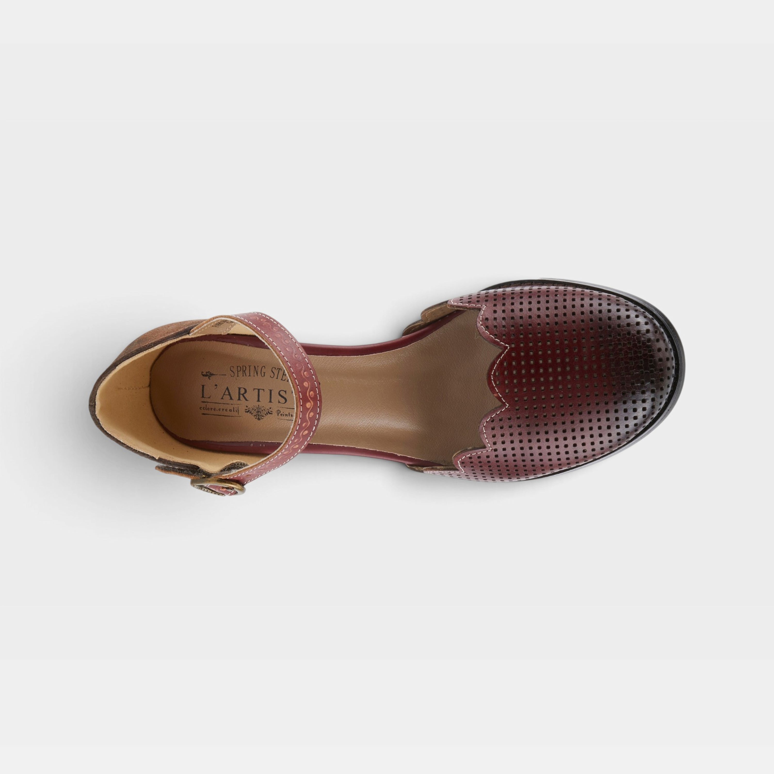 L'Artiste Parchelle Mary Jane shoes in Bordeaux, top view