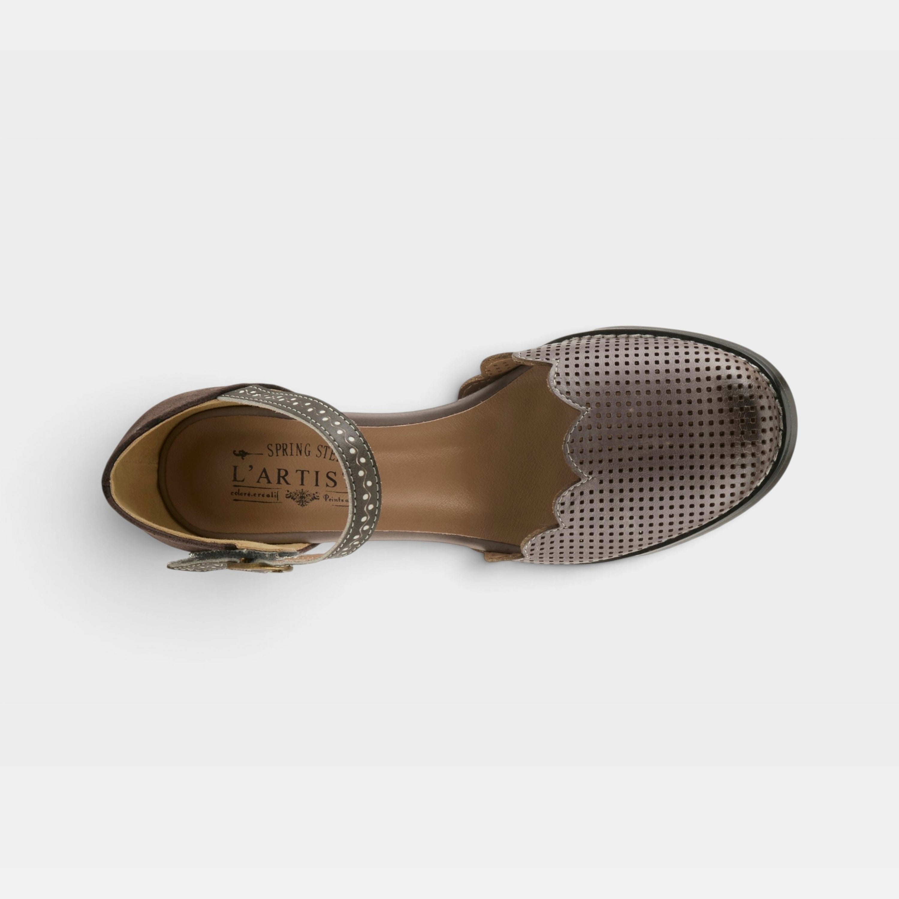 L'Artiste Parchelle Mary Jane shoes in Grey, top view