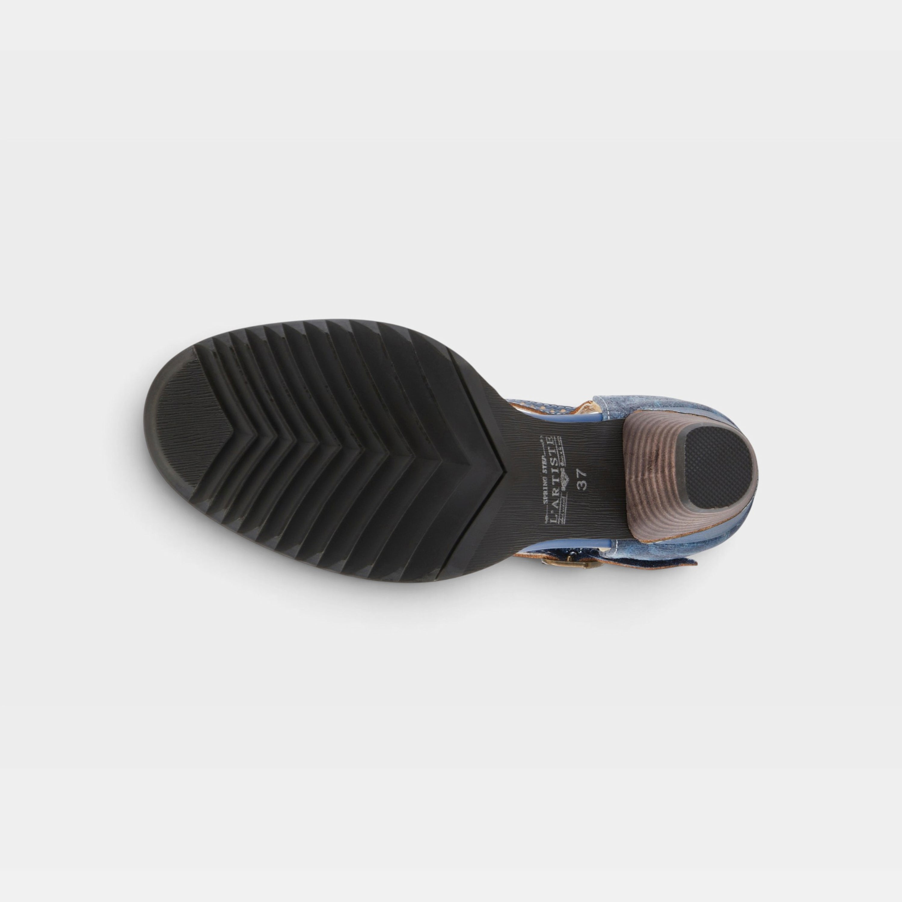 L'Artiste Parchelle Mary Jane shoes in Navy Multi, outsole view