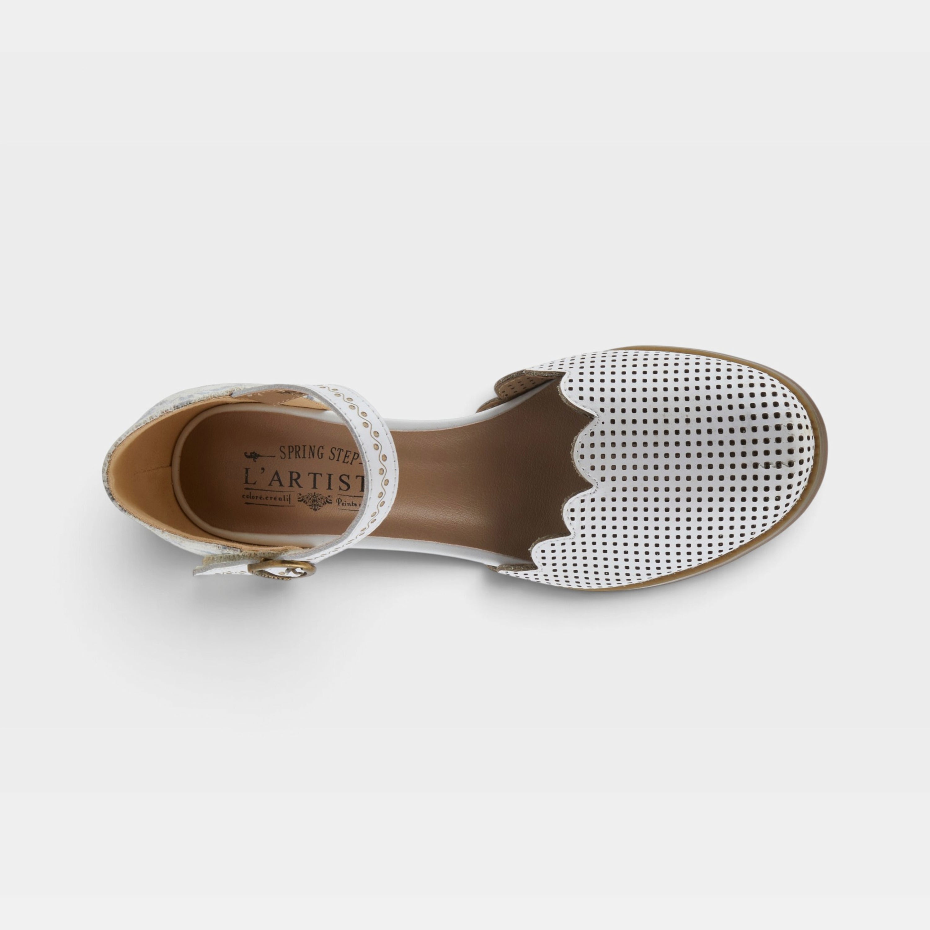 L'Artiste Parchelle Mary Jane shoes in White, top view