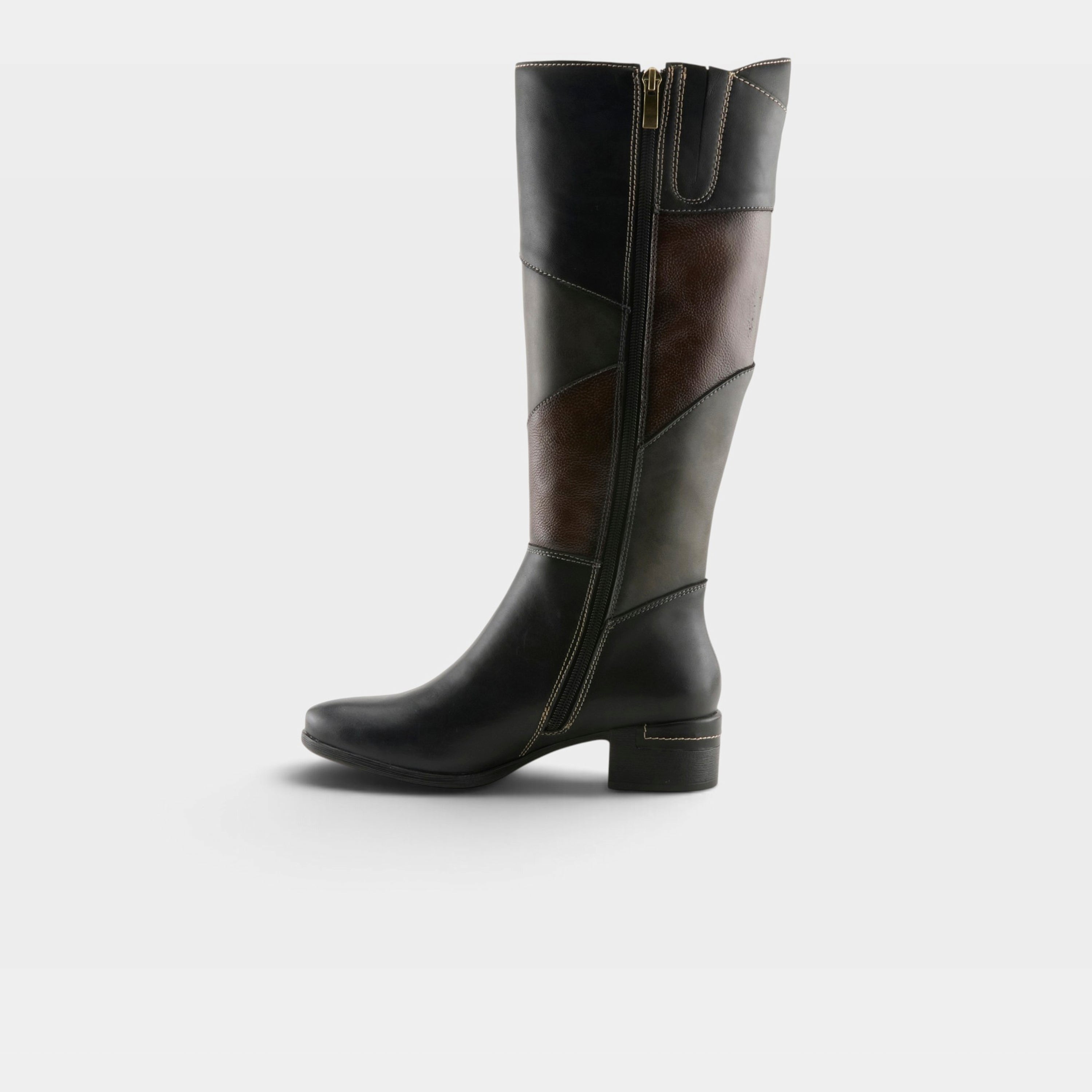 Spring Step Patchwork Black Multi Casual Boot