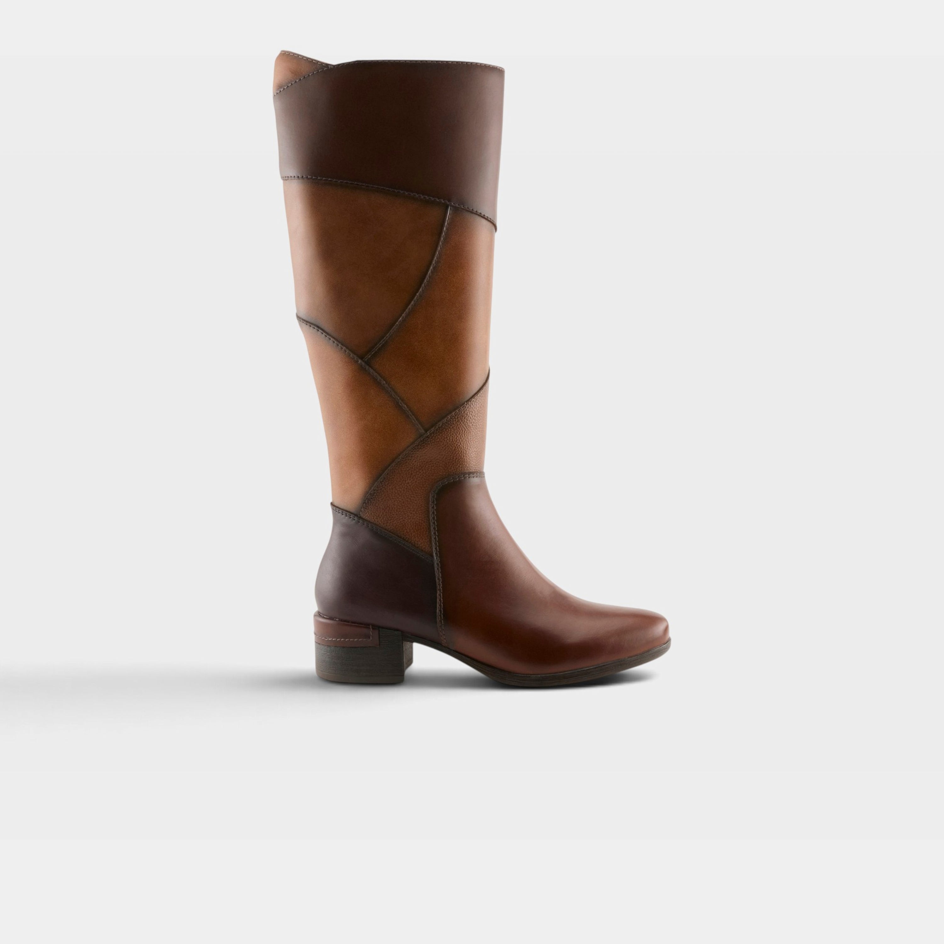 Spring Step Patchwork Brown Multi Casual Boot