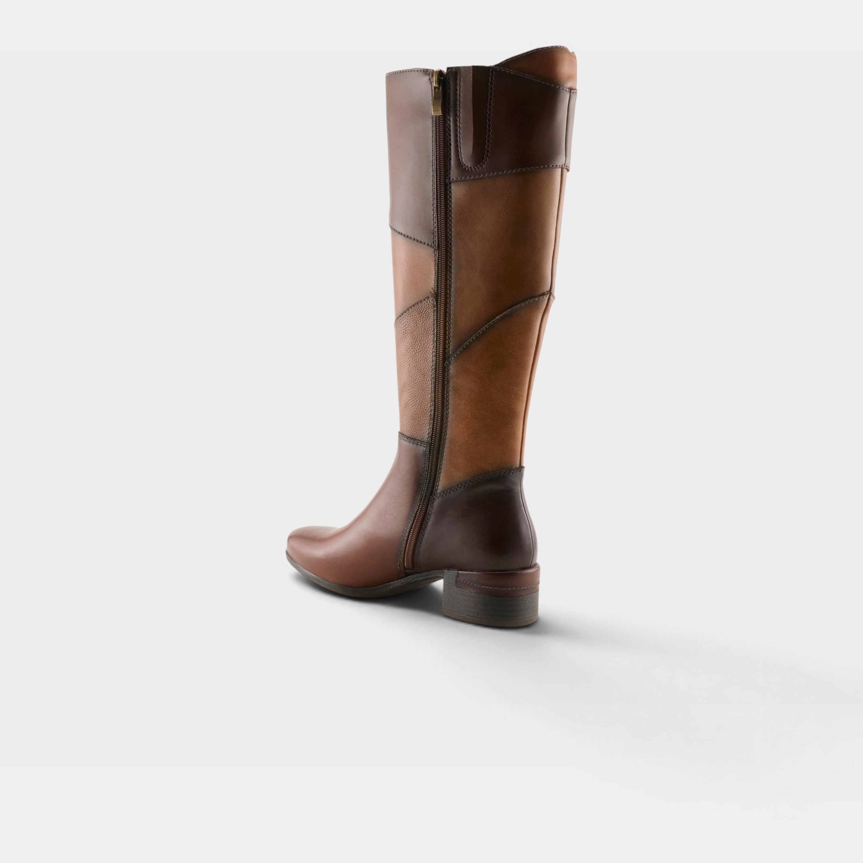 Spring Step Patchwork Brown Multi Casual Boot