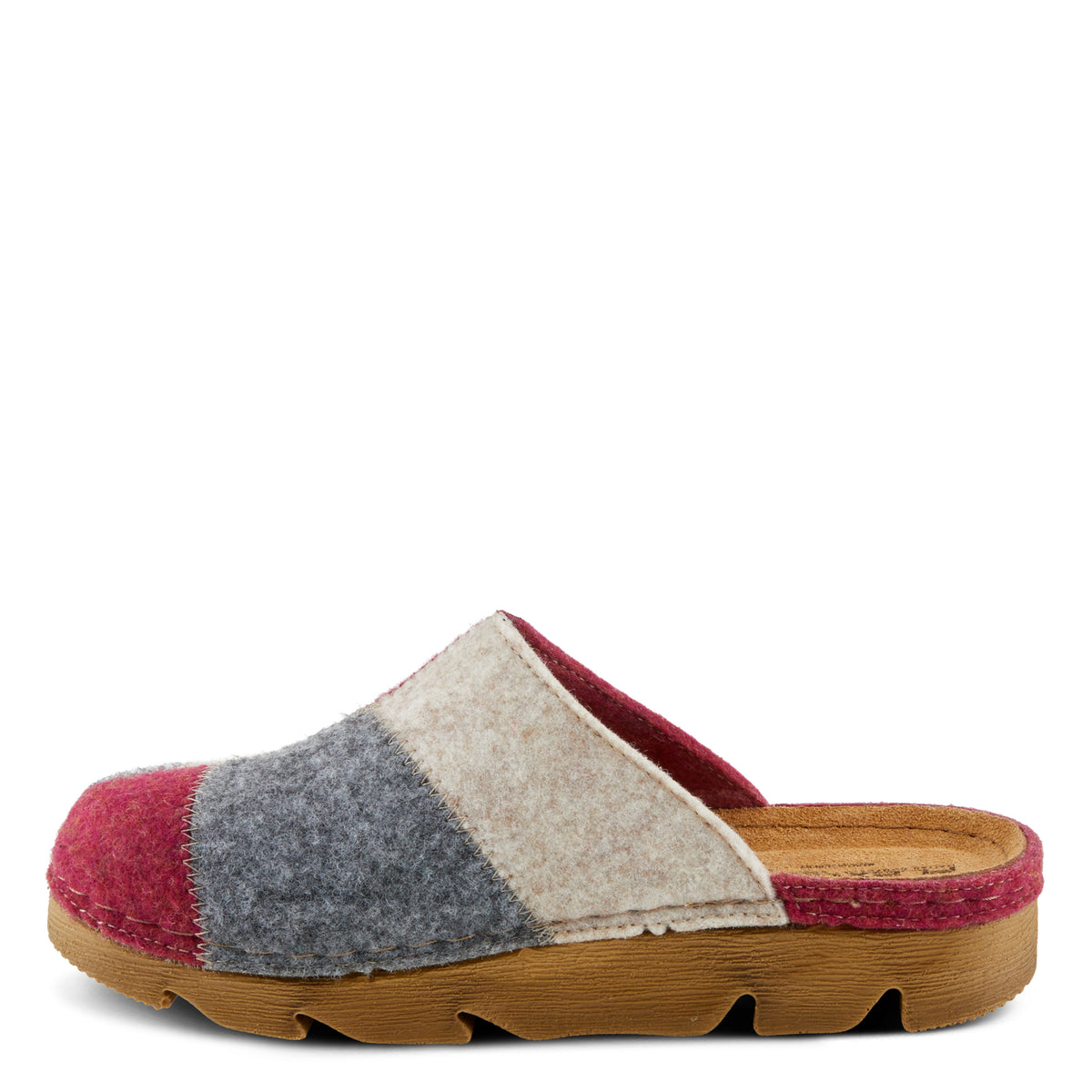Flexus FLEXUS PATCHY SLIPPERS comfort shoe in bordeaux multi with flexible sole