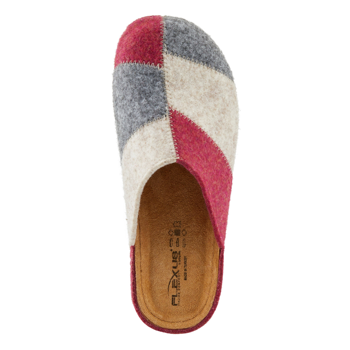 Flexus FLEXUS PATCHY SLIPPERS comfort shoe in bordeaux multi with flexible sole