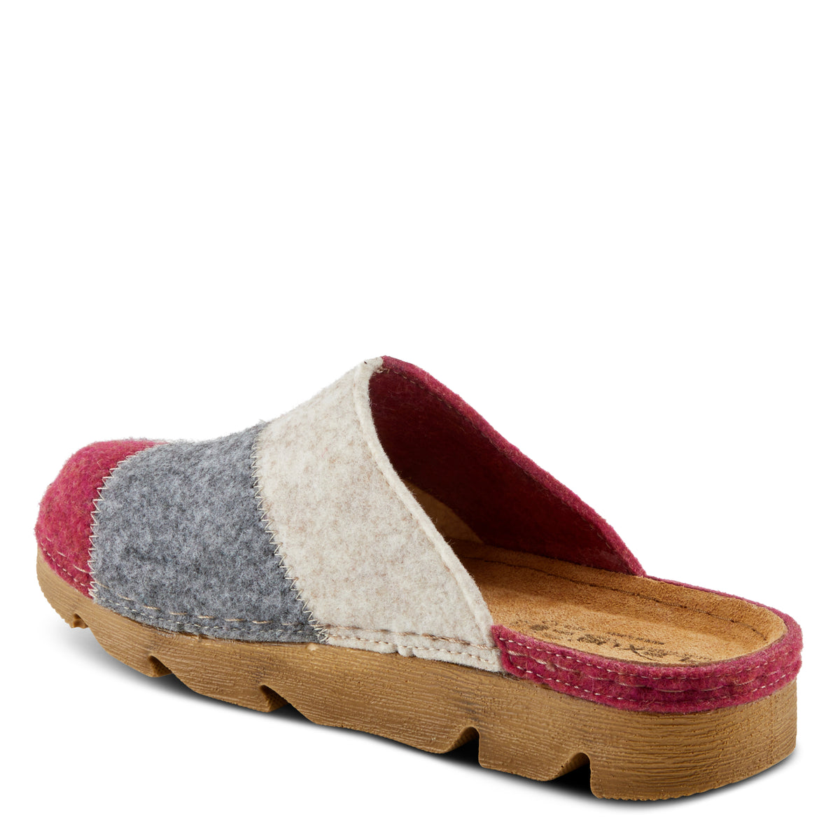 Flexus FLEXUS PATCHY SLIPPERS comfort shoe in bordeaux multi with flexible sole