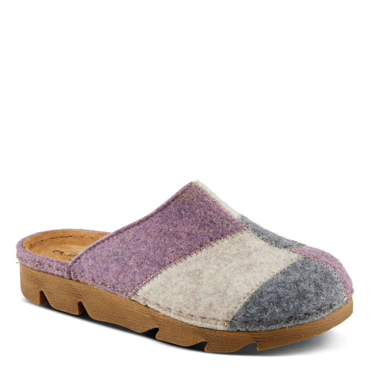 Flexus FLEXUS PATCHY SLIPPERS comfort shoe in lilac multi with flexible sole