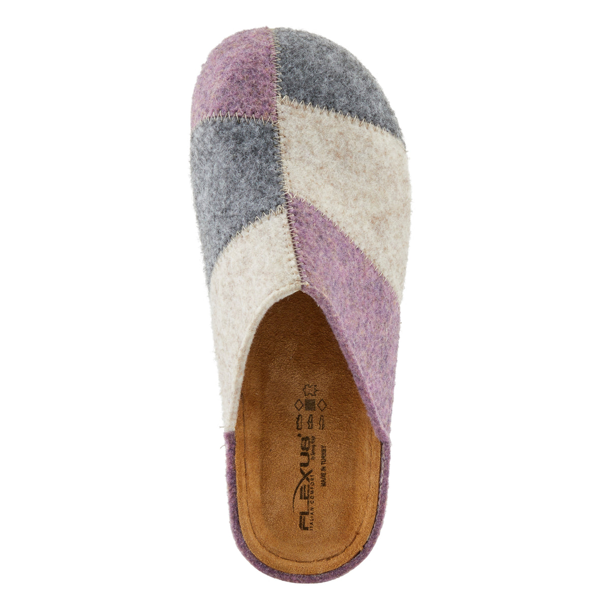 Flexus FLEXUS PATCHY SLIPPERS comfort shoe in lilac multi with flexible sole