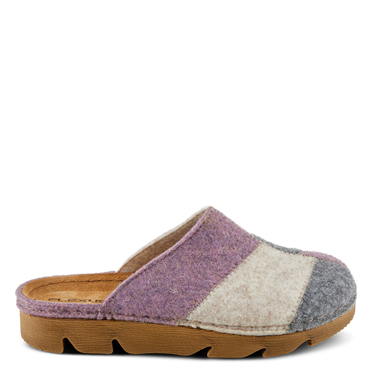 Flexus FLEXUS PATCHY SLIPPERS comfort shoe in lilac multi with flexible sole