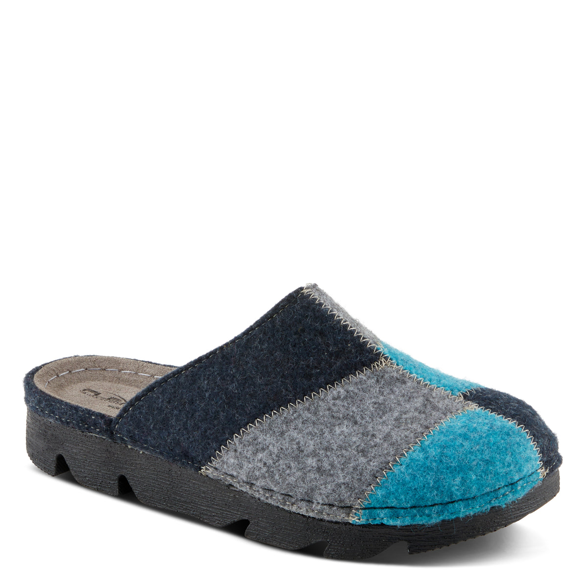 Flexus FLEXUS PATCHY SLIPPERS comfort shoe in navy multi with flexible sole