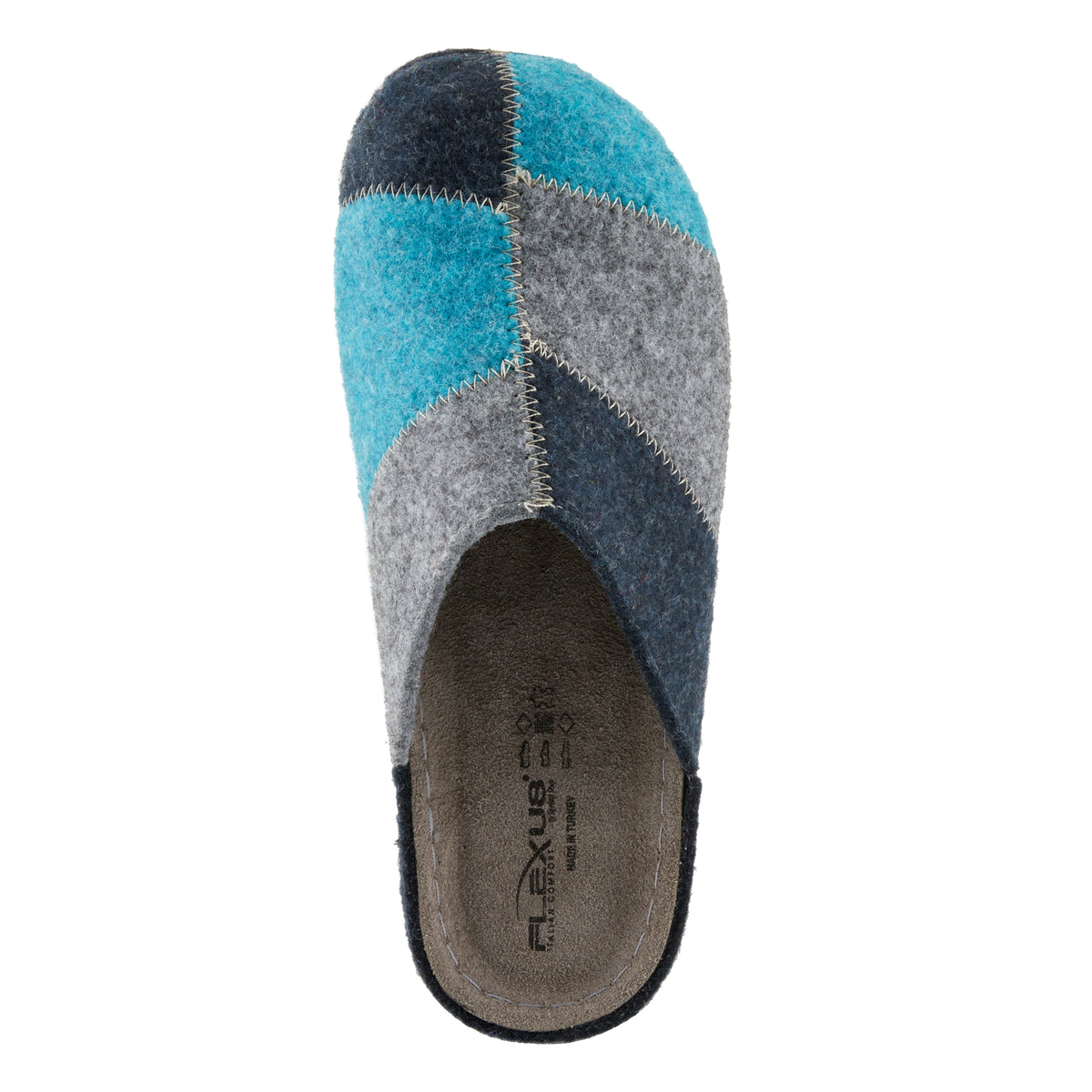 Flexus FLEXUS PATCHY SLIPPERS comfort shoe in navy multi with flexible sole